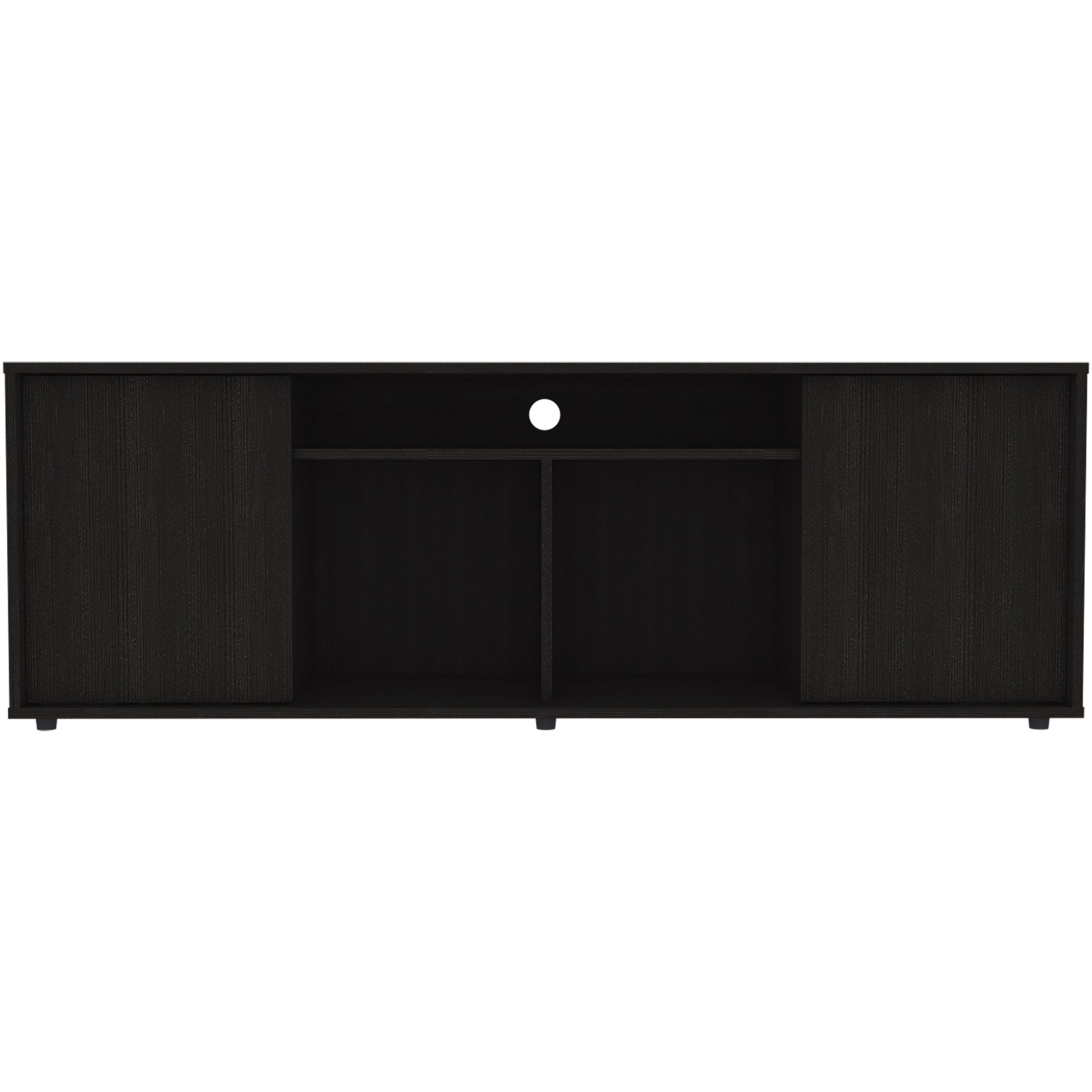 Falmouth Rectangle 3-Shelf Tv Stand Black Wengue(D0102H767H8)