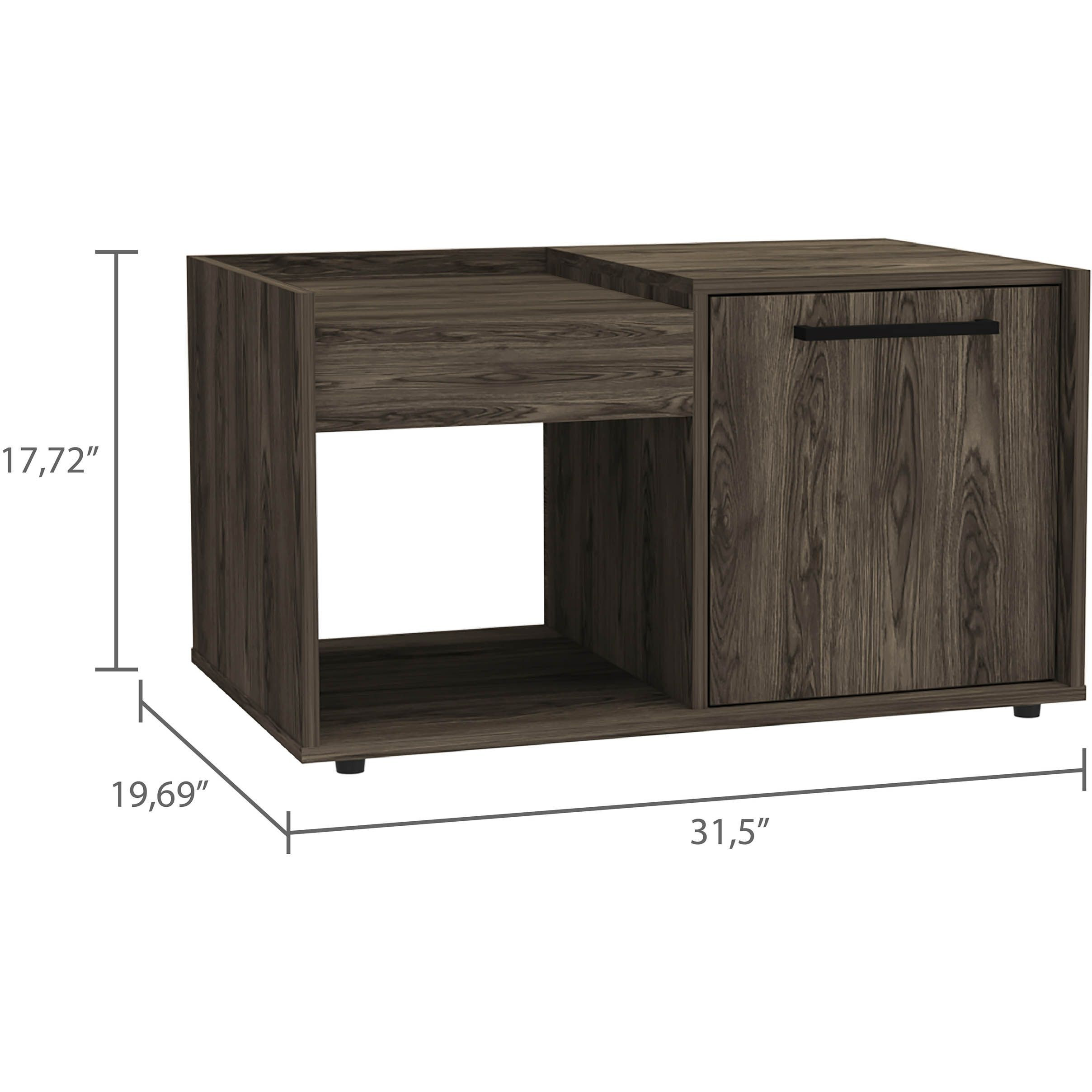 Tualatin 2-Shelf Coffee Table Dark Walnut(D0102H76Xmx)