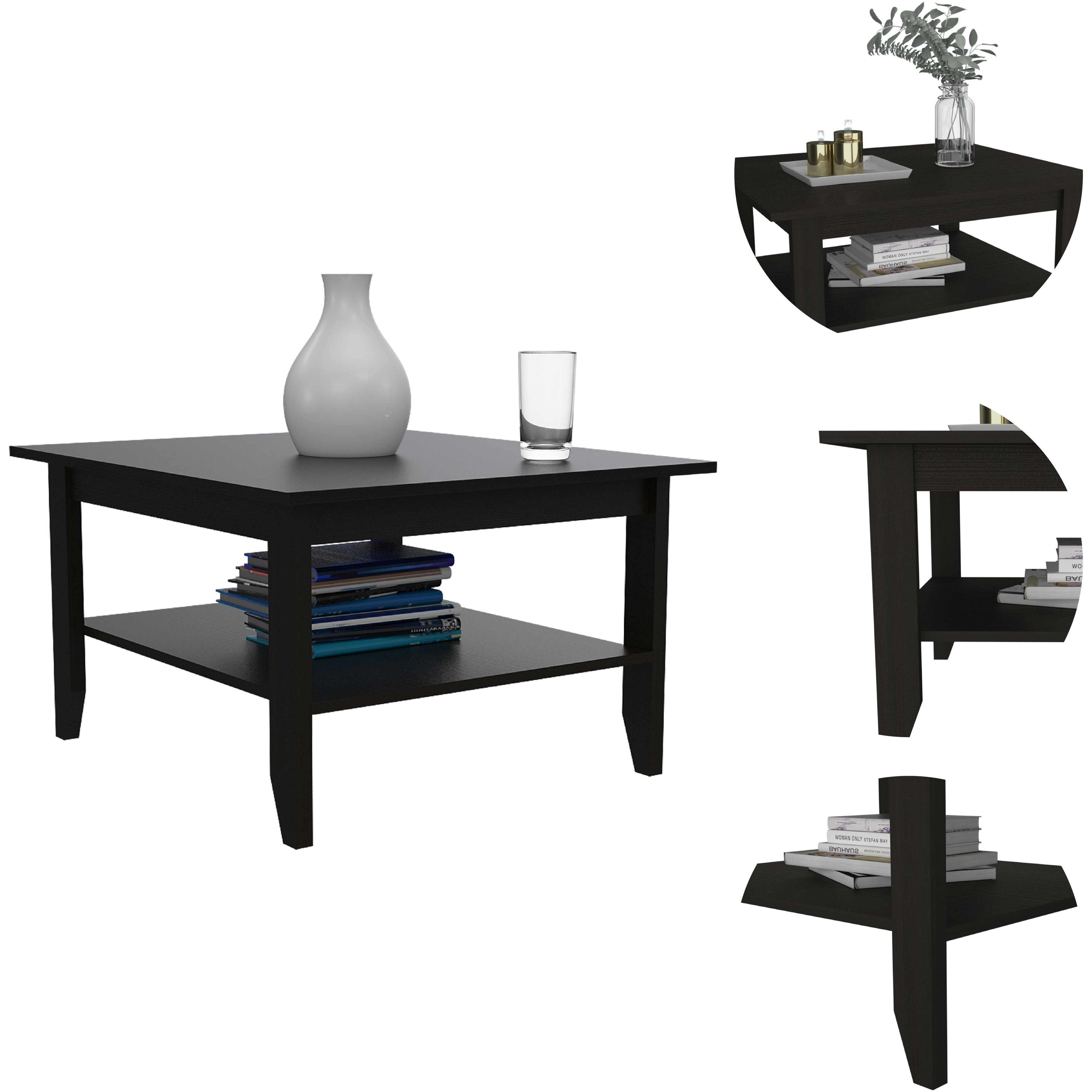 Danvers Rectangle Coffee Table Black Wengue(D0102H76X8T)