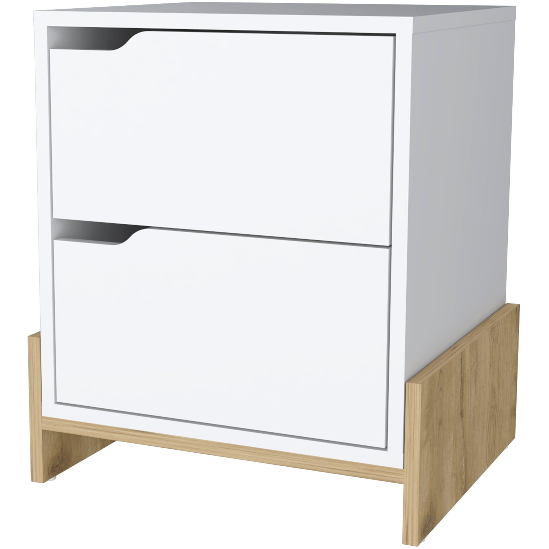 Ralston 2-Drawer Nightstand In White And Macadamia(D0102H55L0P)