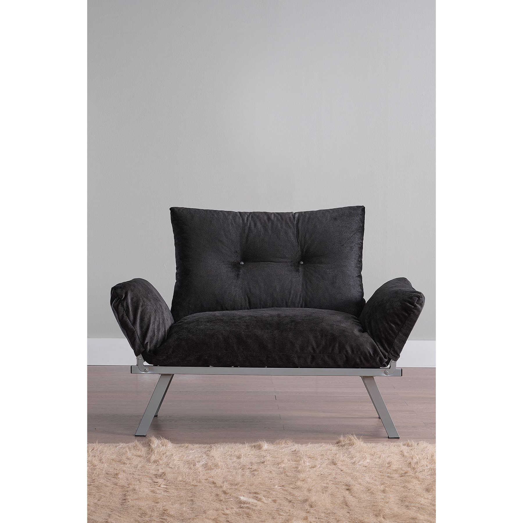 Alora Metal Legs Futon Love Seat(D0102H59Yk2)