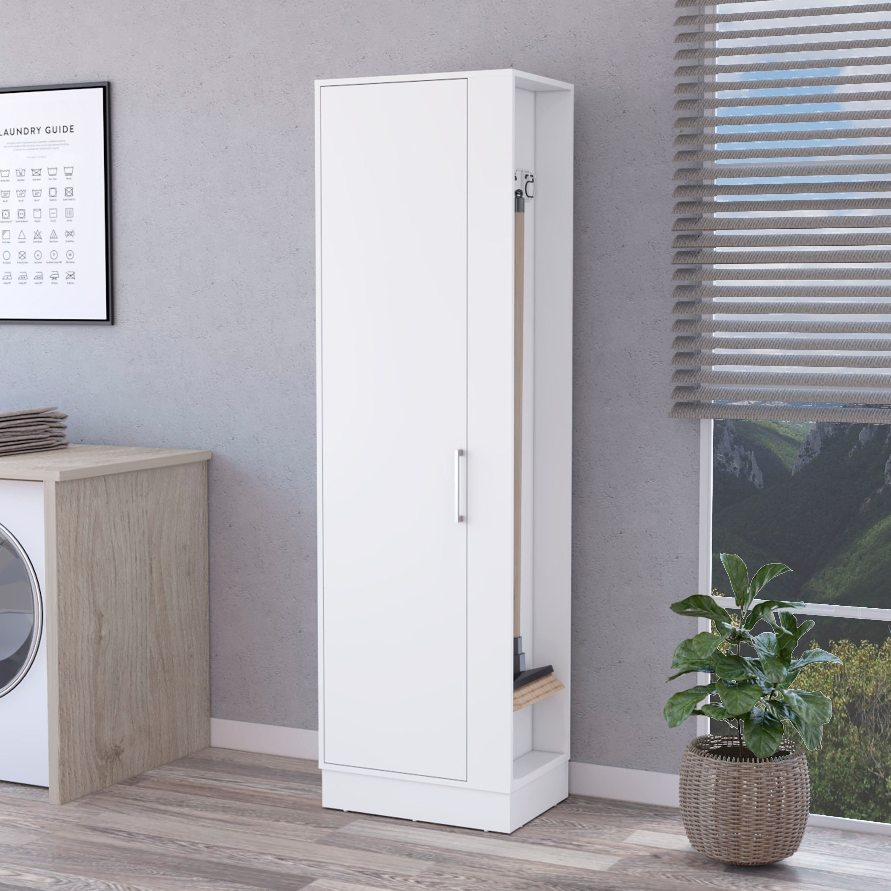 Greenville 2-Door 6-Shelf Tall Storage Cabinet White(D0102H5Qiqp)