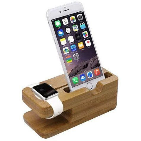 Iphone And Iwatch Docking And Charging Station In Natural Wood(D0102He6U77)