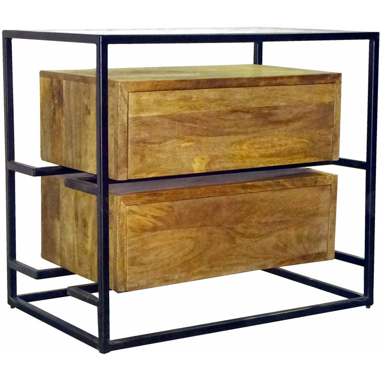 28 Natural Two Drawer Nightstand