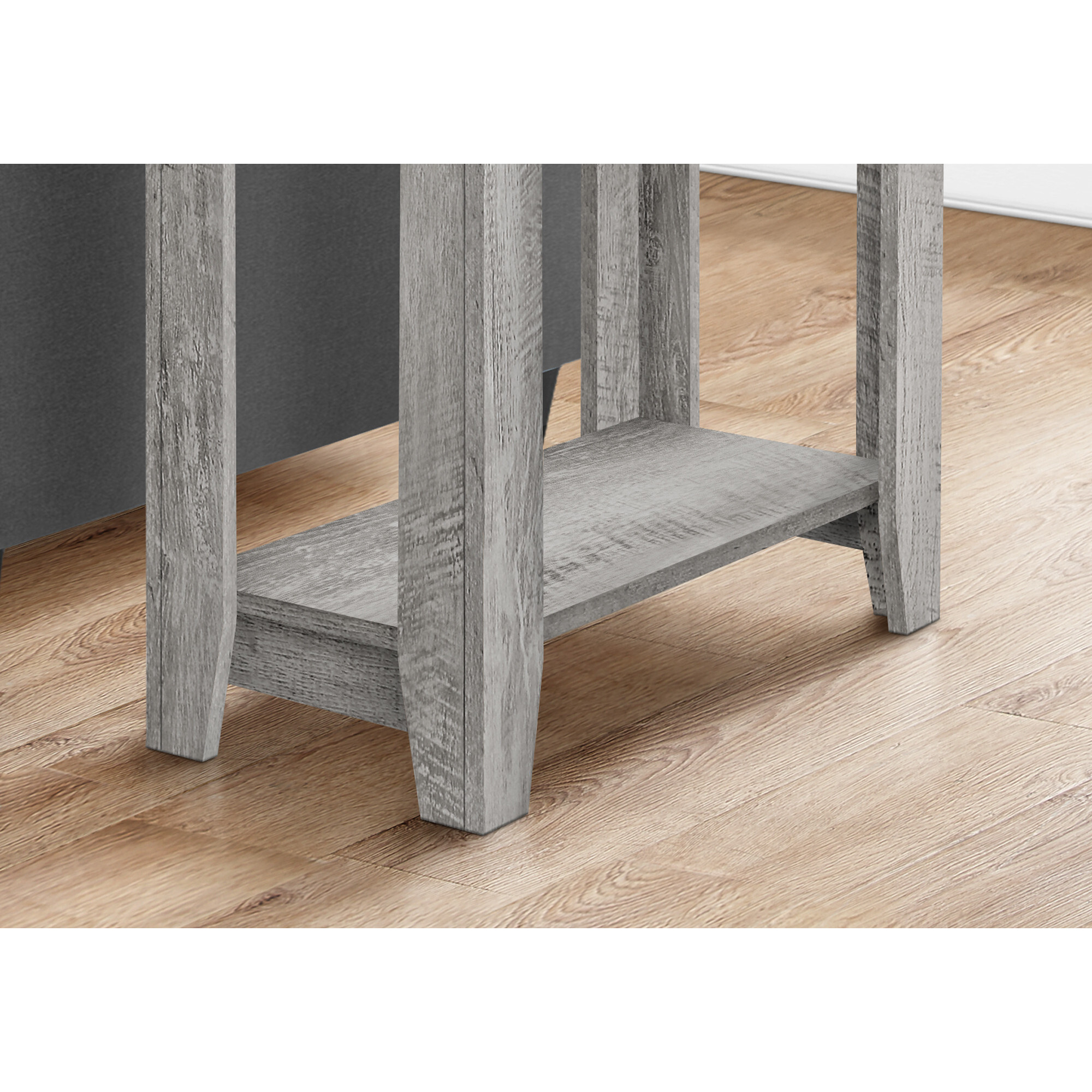 22 Grey End Table With Shelf