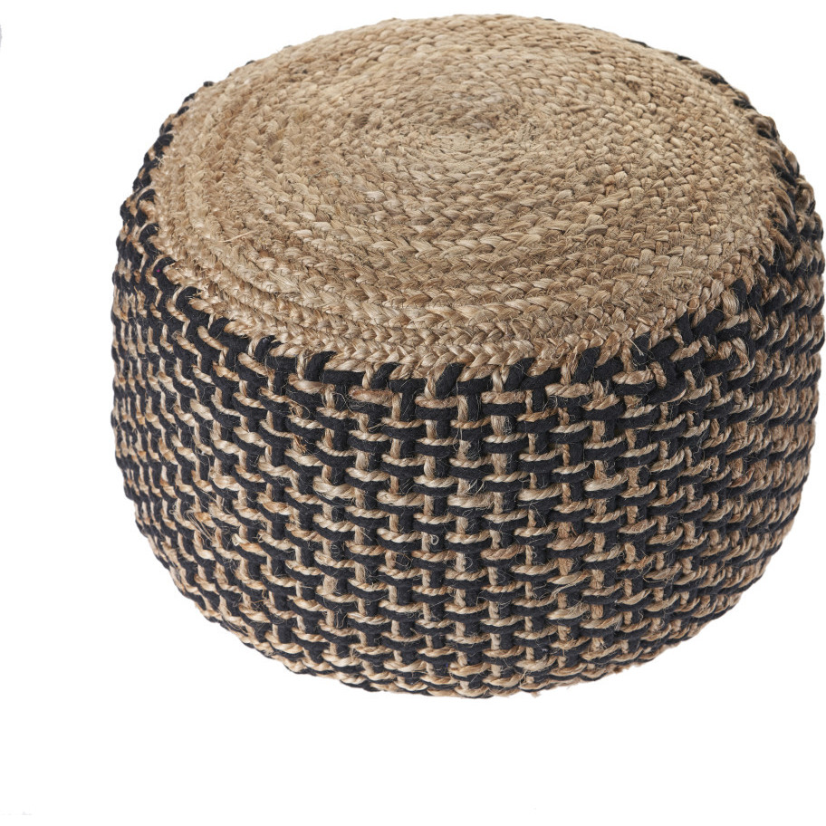 18 Tan Jute Ottoman