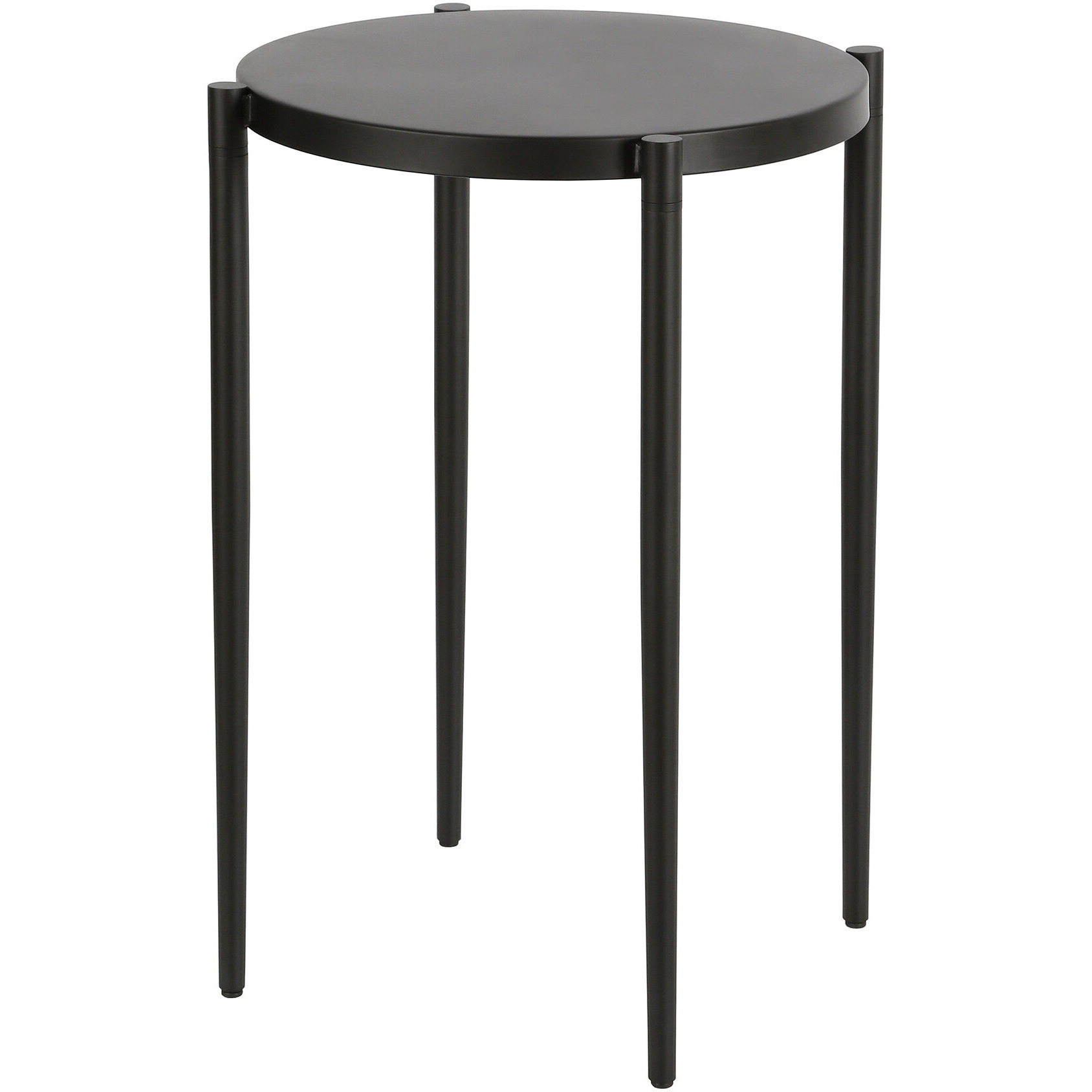 24"" Black Metal Round End Table