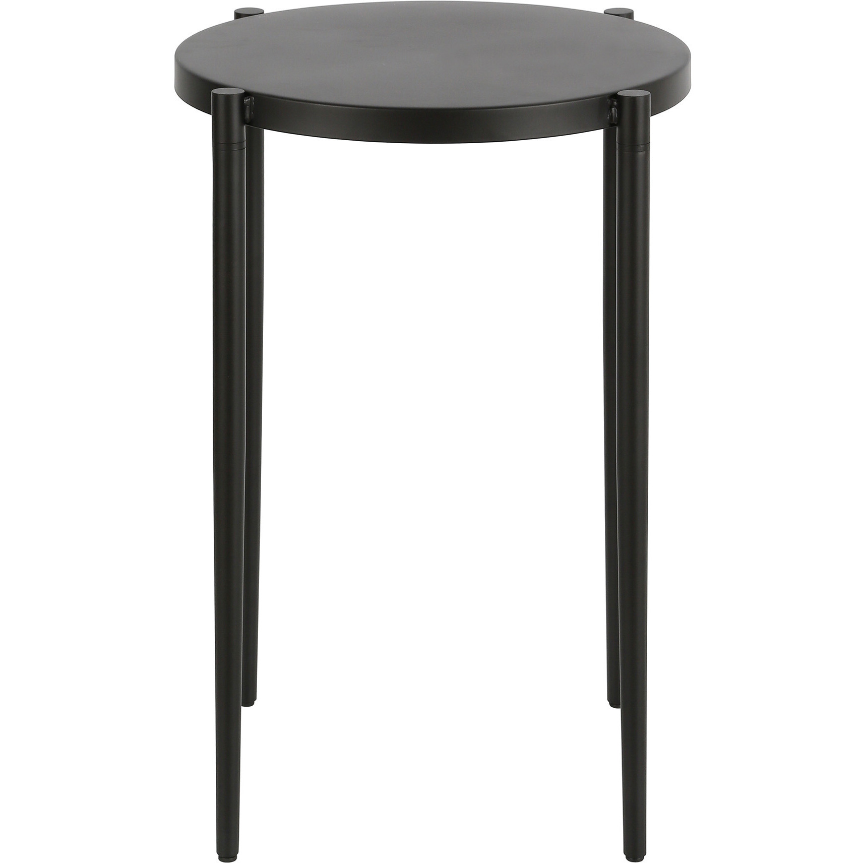 24"" Black Metal Round End Table