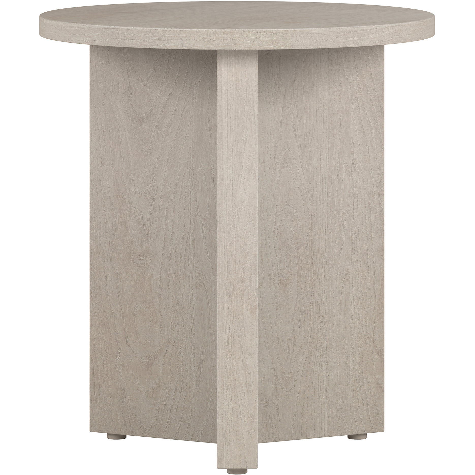 22"" Alder White Wood Round End Table