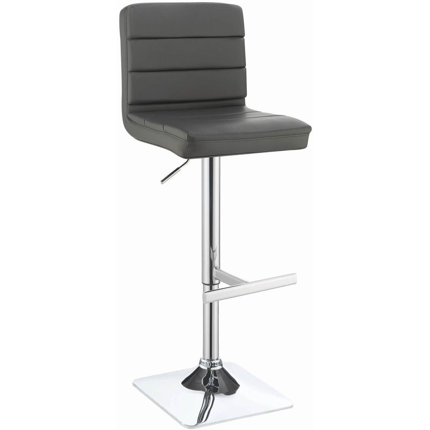 Grey And Chrome Adjustable Bar Stool (Set Of 2)