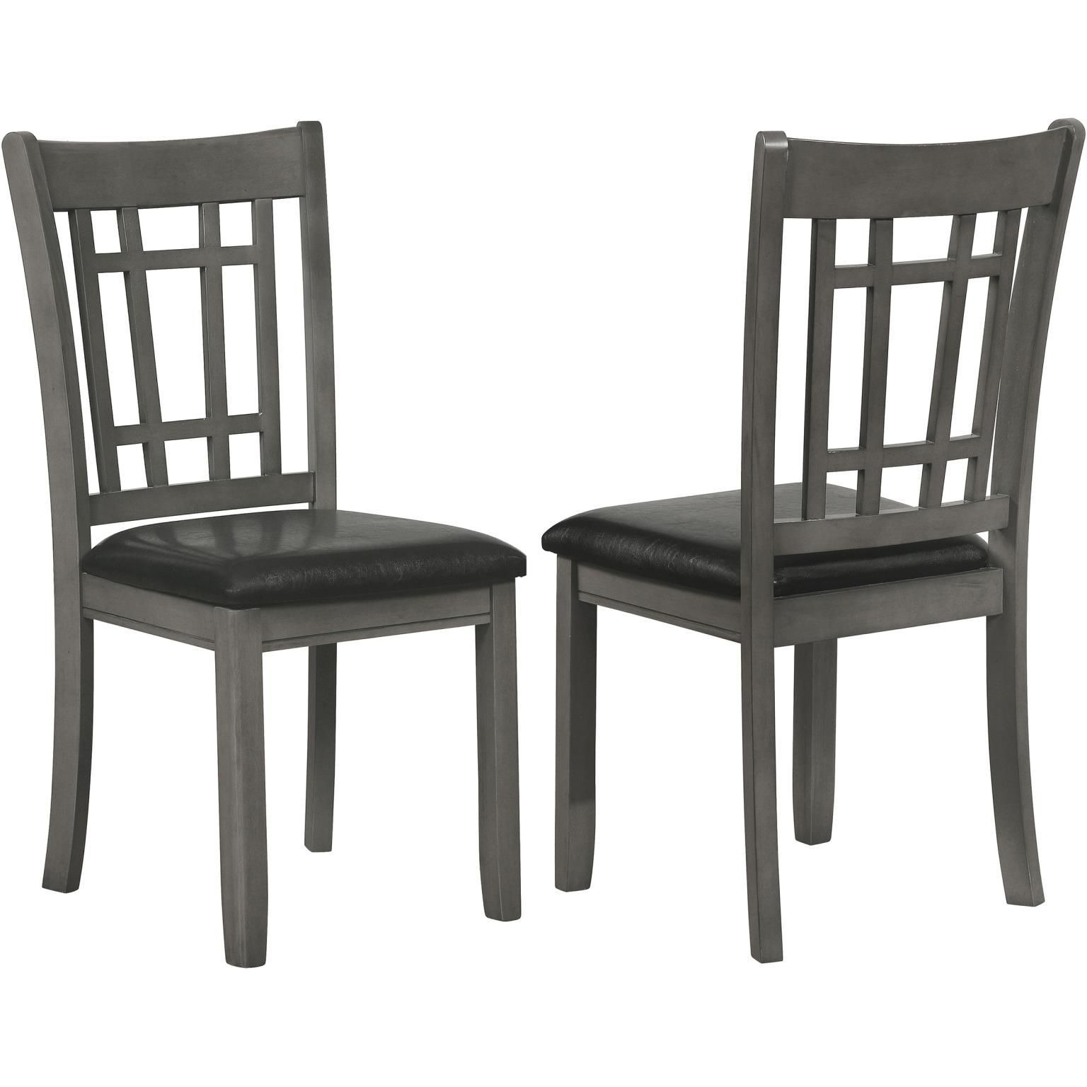 Medium Grey And Black Lattice Back Side Chairs (Set Of 2)