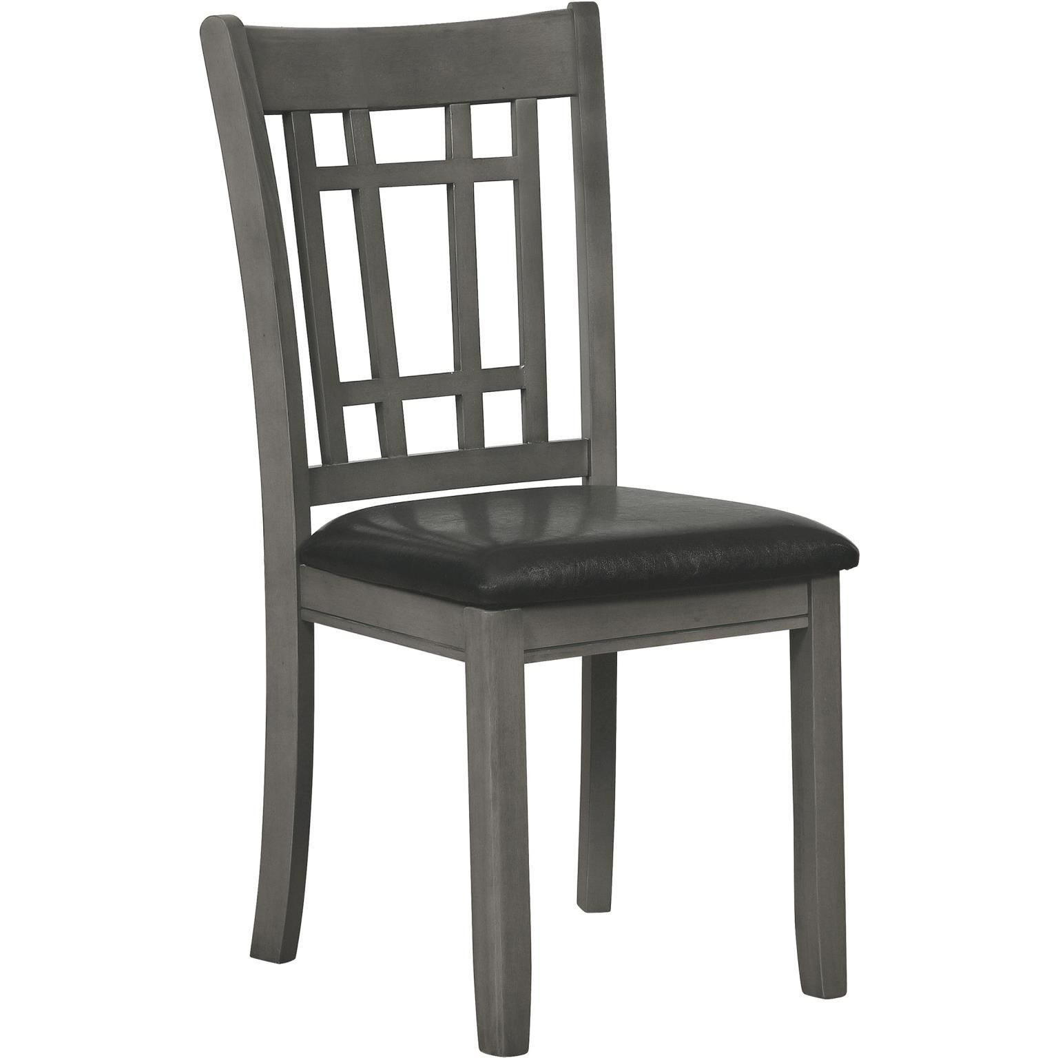 Medium Grey And Black Lattice Back Side Chairs (Set Of 2)