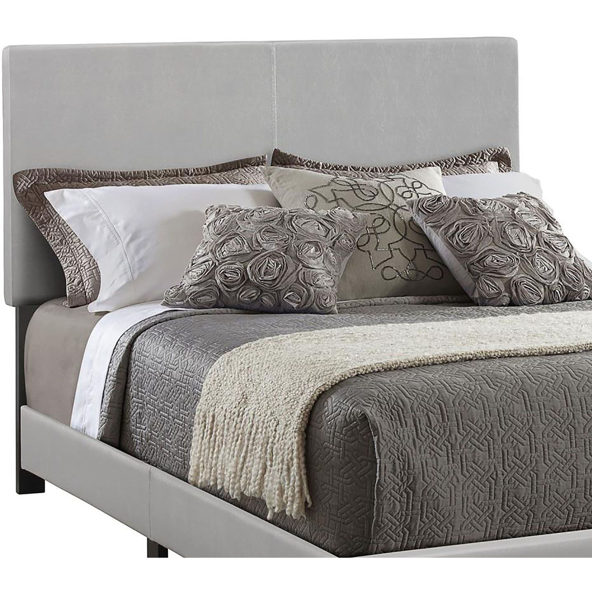 Grey Queen Panel Bed