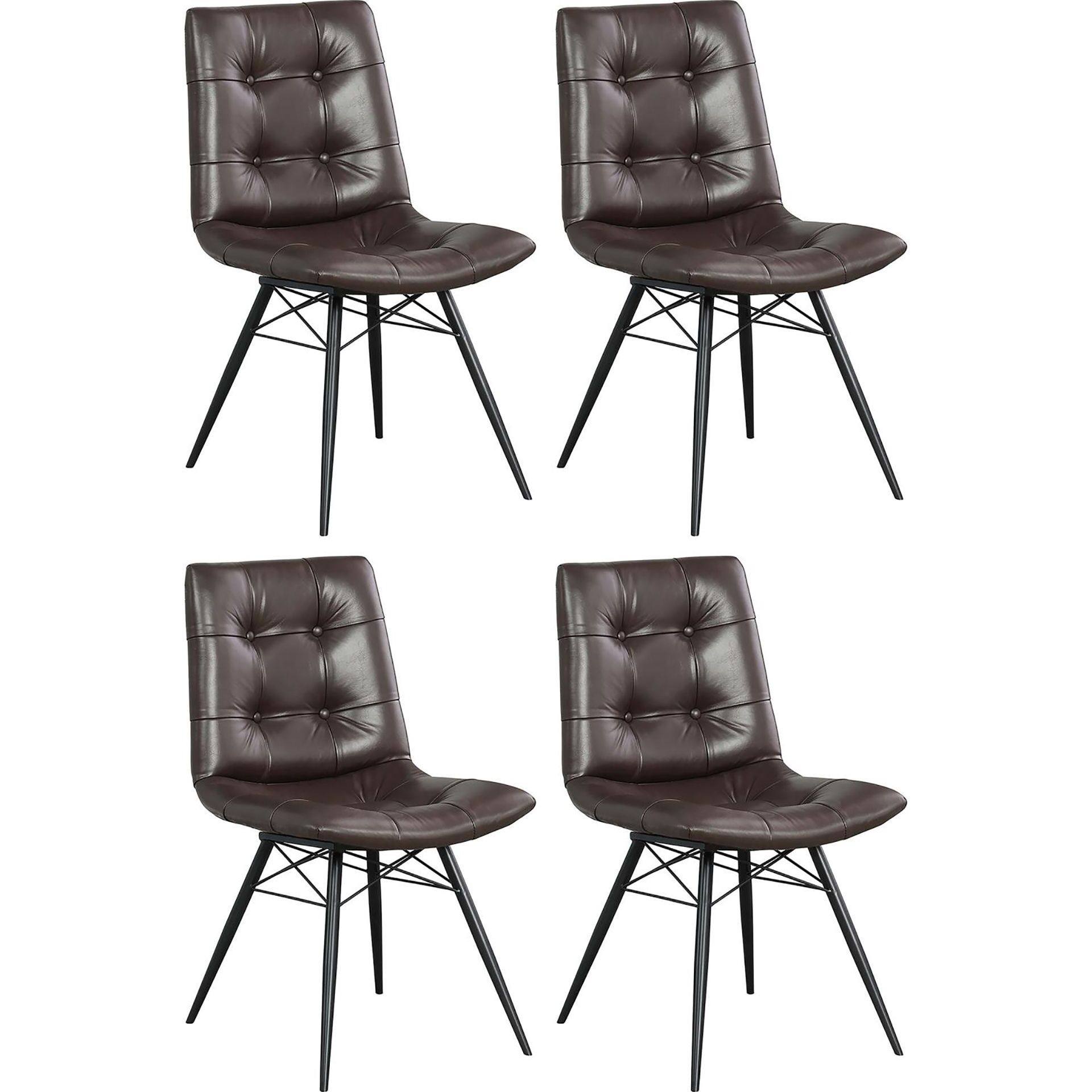 Brown And Gunmetal Back Dining Chairs (Set Of 4)