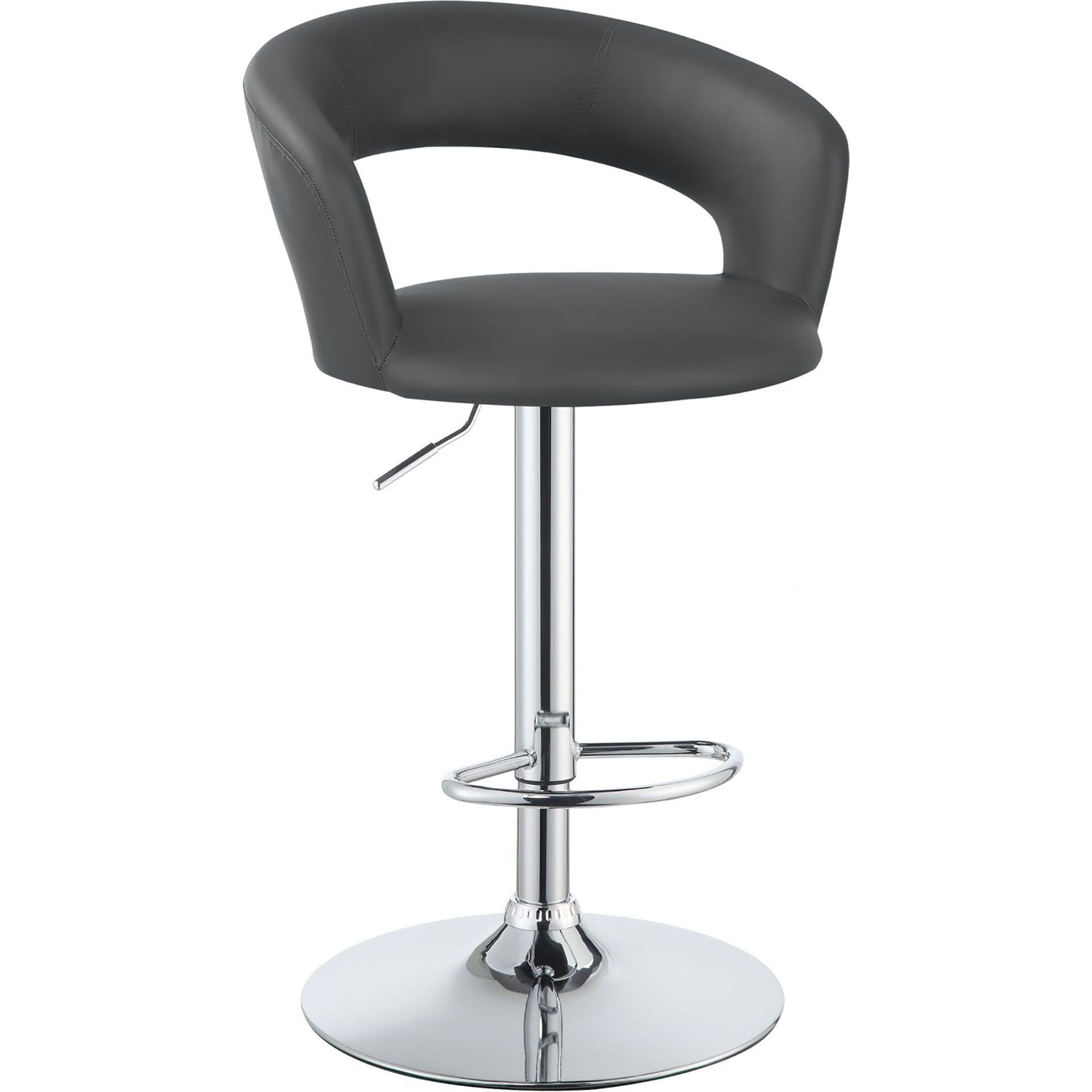 Grey And Chrome Adjustable Bar Stool