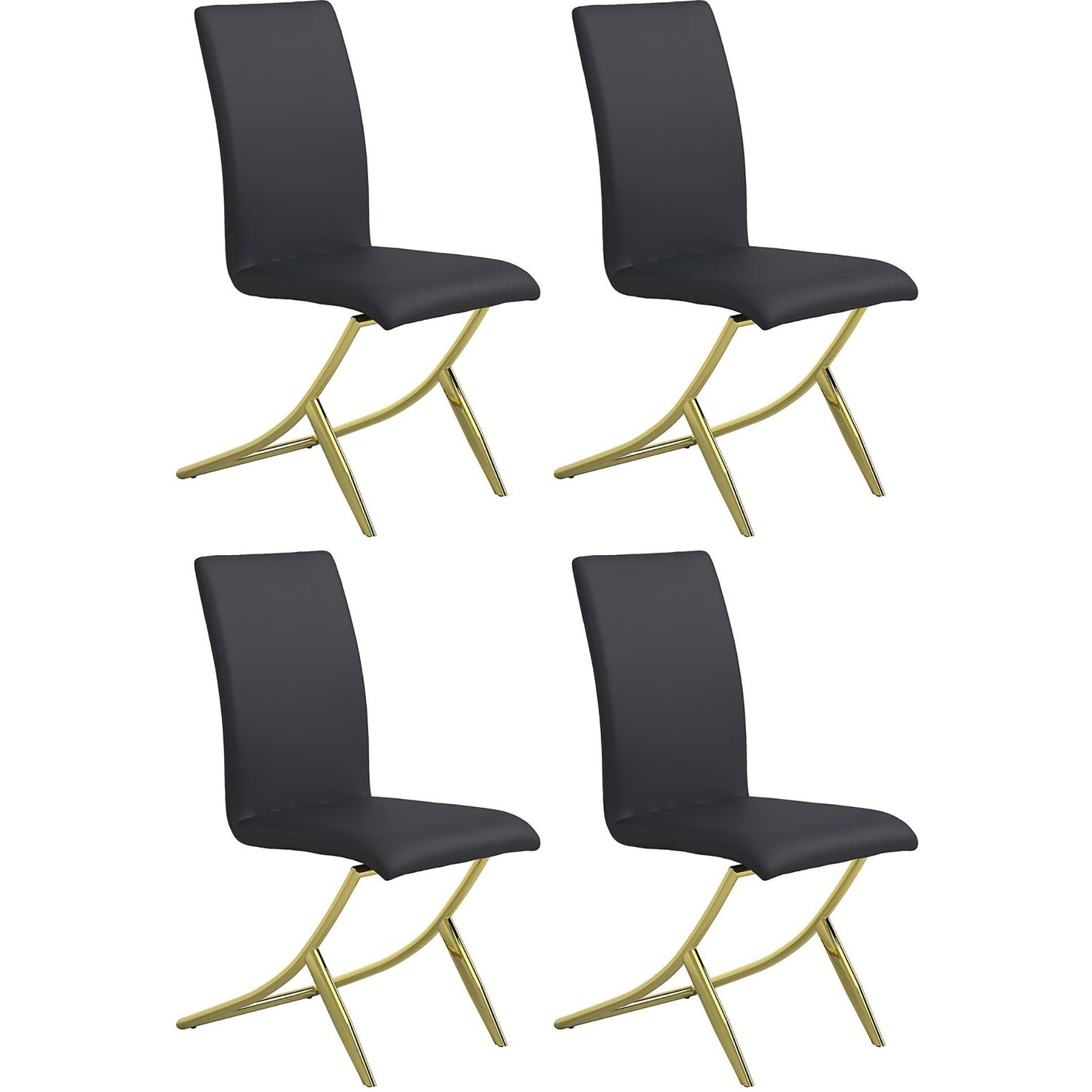 Black And Brass Dining Chairs (Set Of 2)