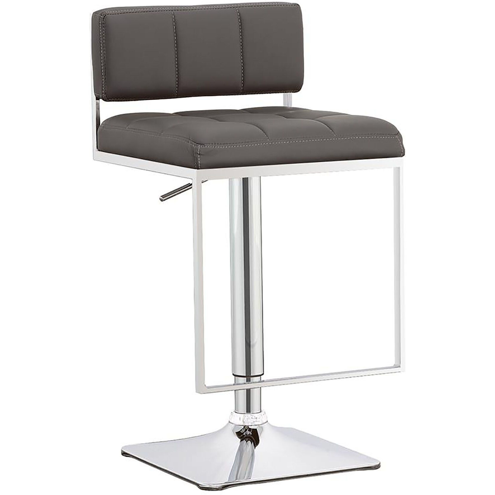 Grey And Chrome Adjustable Bar Stool