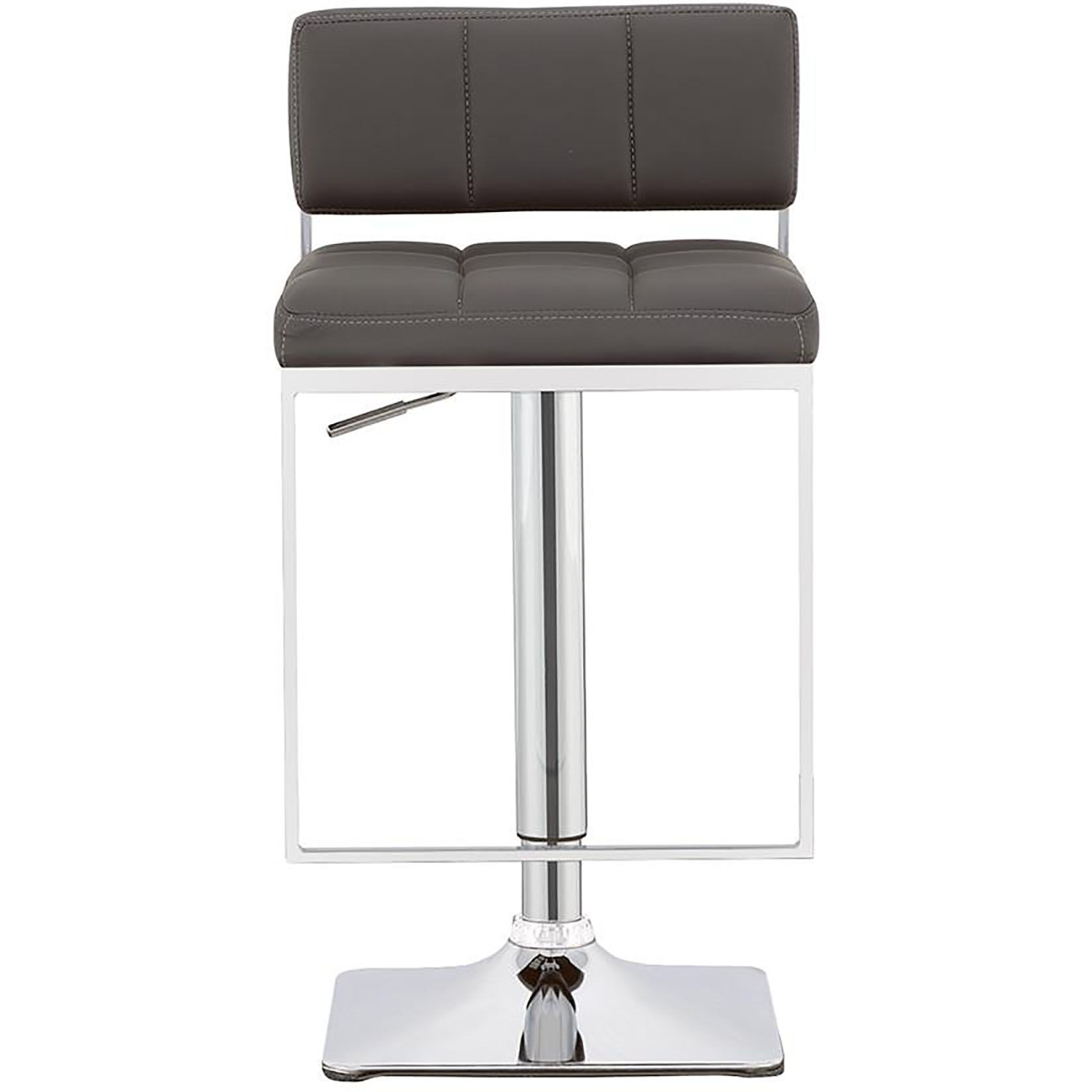 Grey And Chrome Adjustable Bar Stool