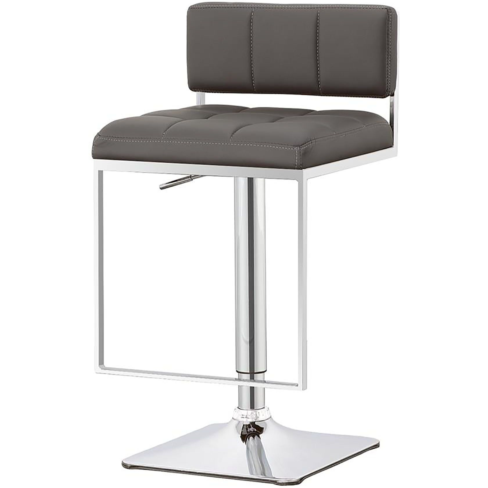 Grey And Chrome Adjustable Bar Stool