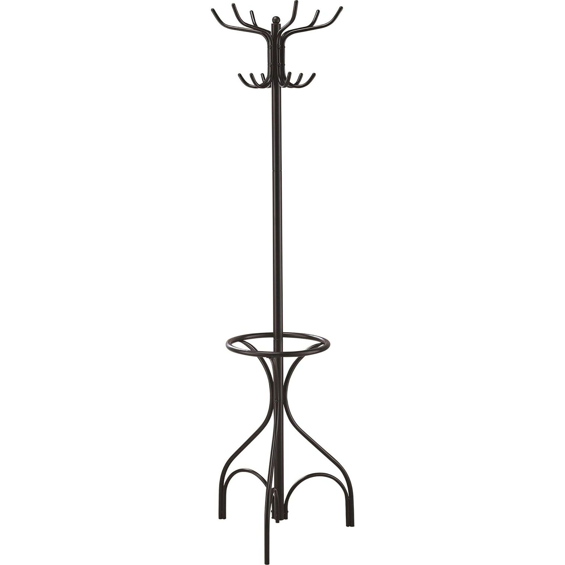 Black 12-Hook Coat Rack