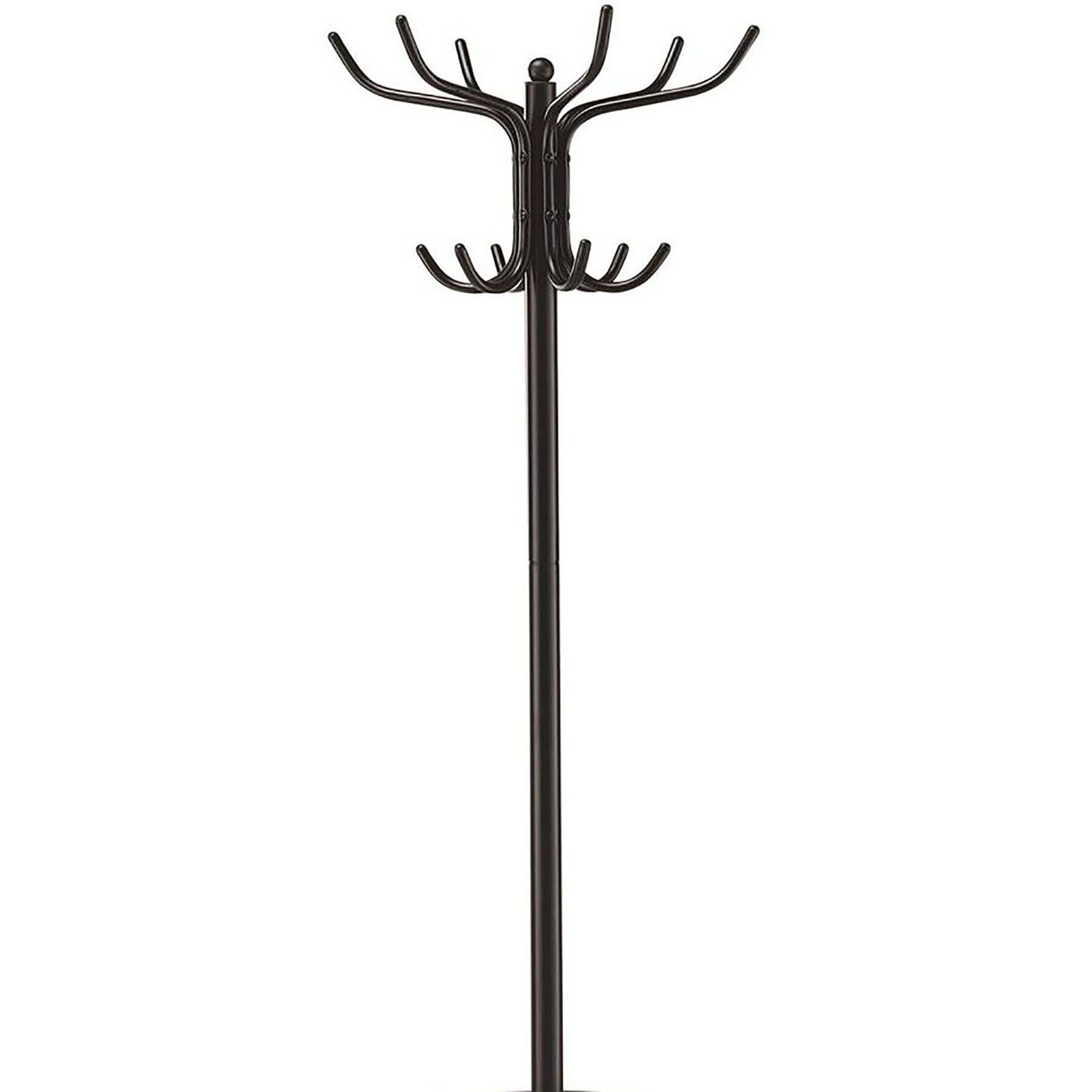 Black 12-Hook Coat Rack