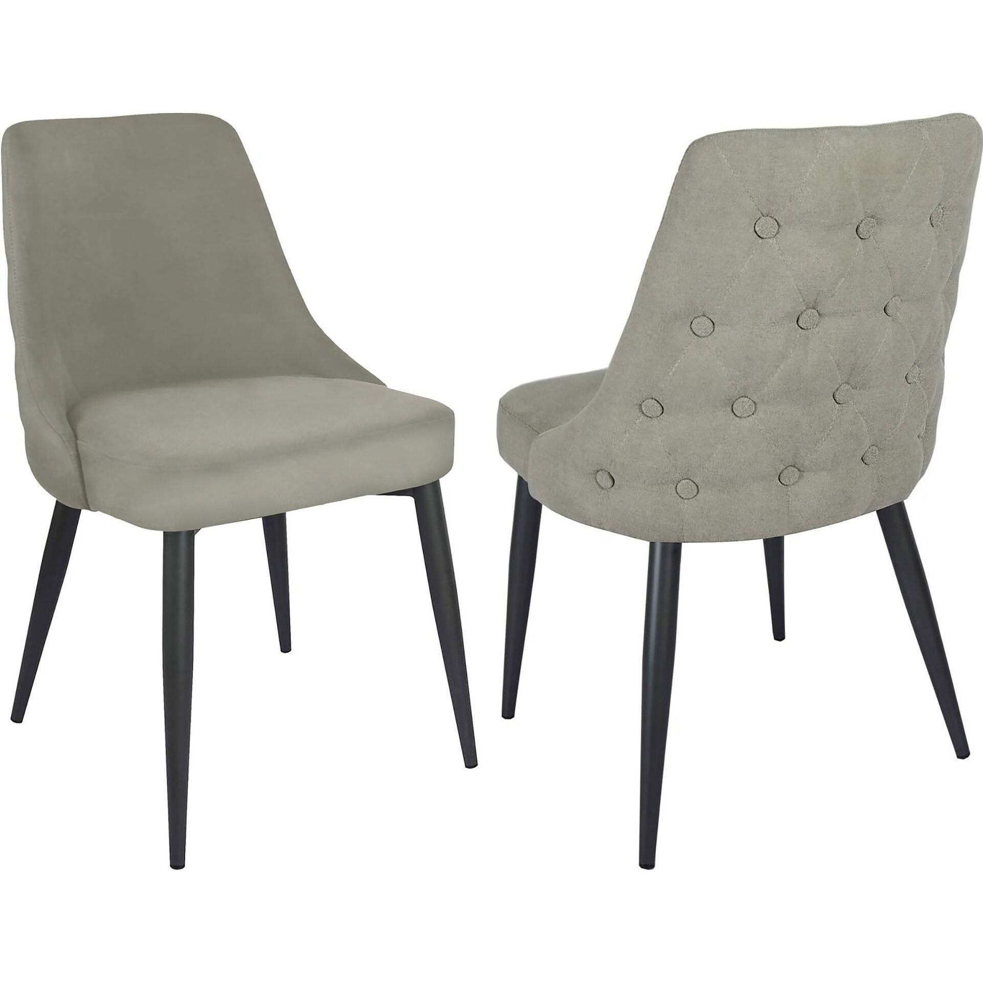 Light Grey Tufted Dining Chair (Set Of 2)