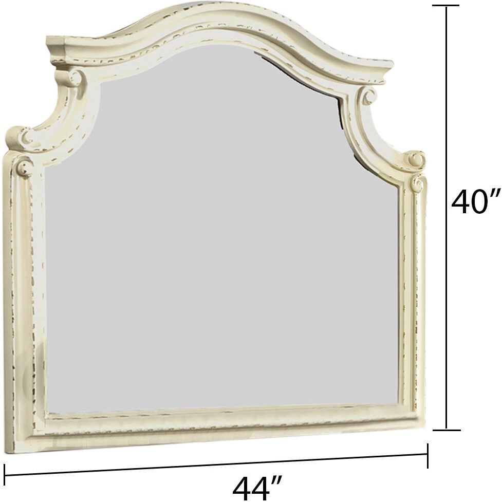 Noble Traditional Style Mirror Made With Wood In Antique Beige