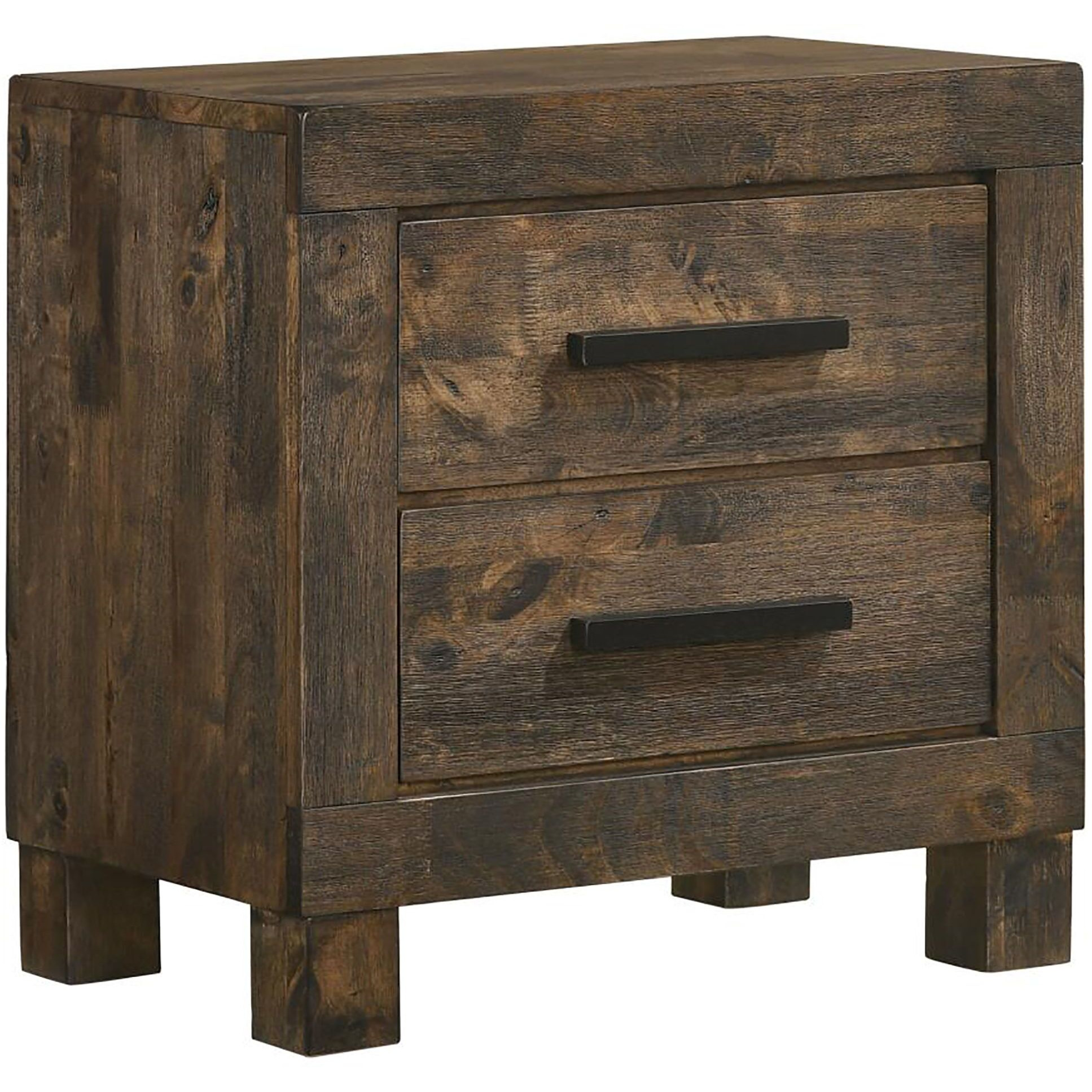 Rustic Golden Brown 2-Drawer Nightstand