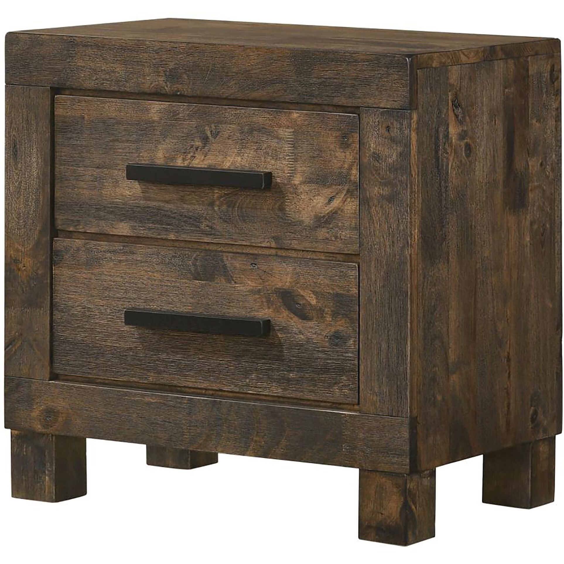 Rustic Golden Brown 2-Drawer Nightstand