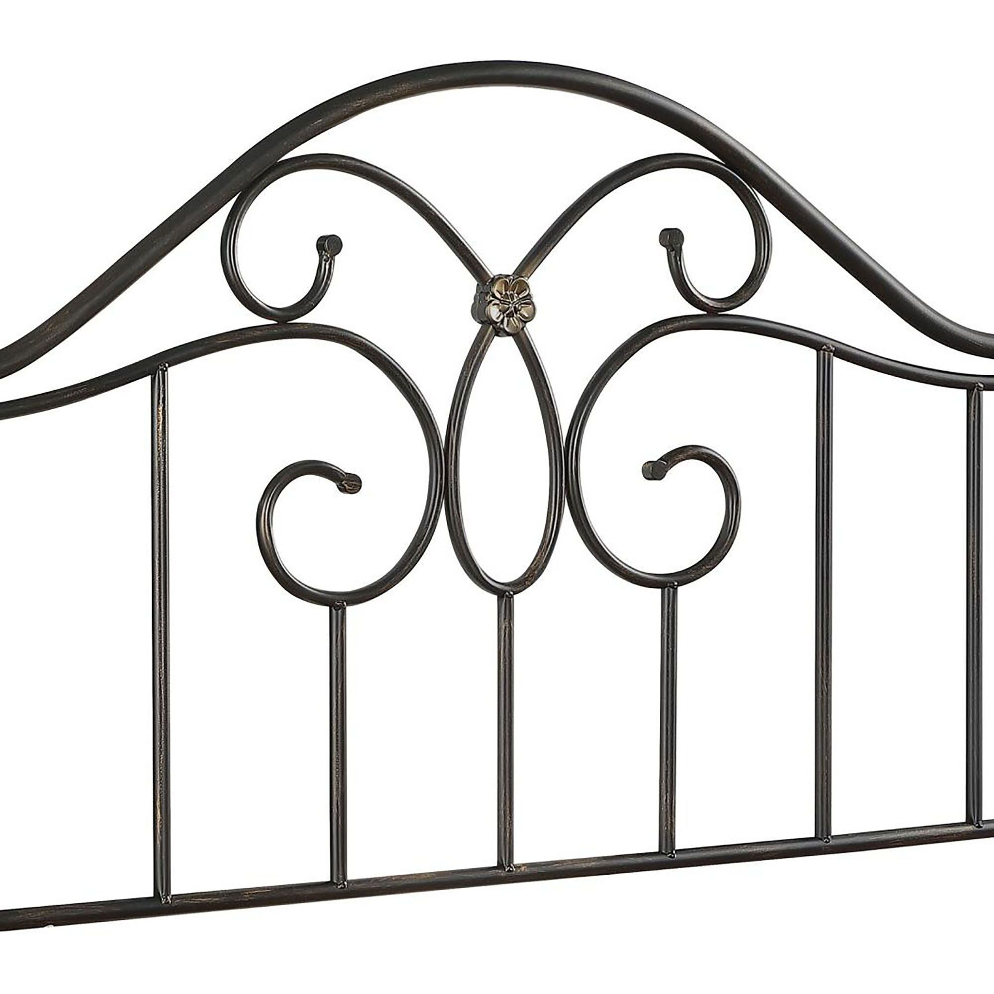 Black And Bronze Full And Queen Metal Headboard