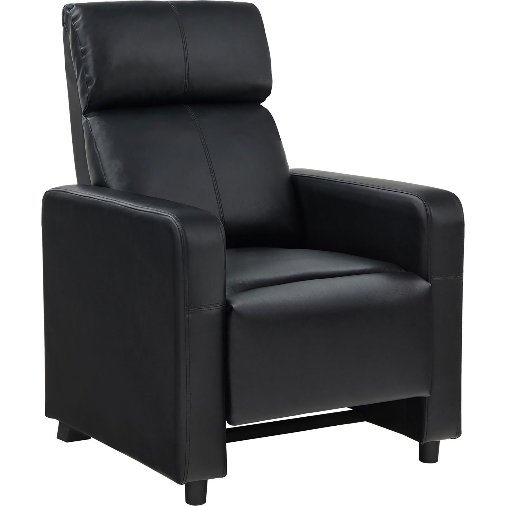 Black Upholstered Push-Back Recliner