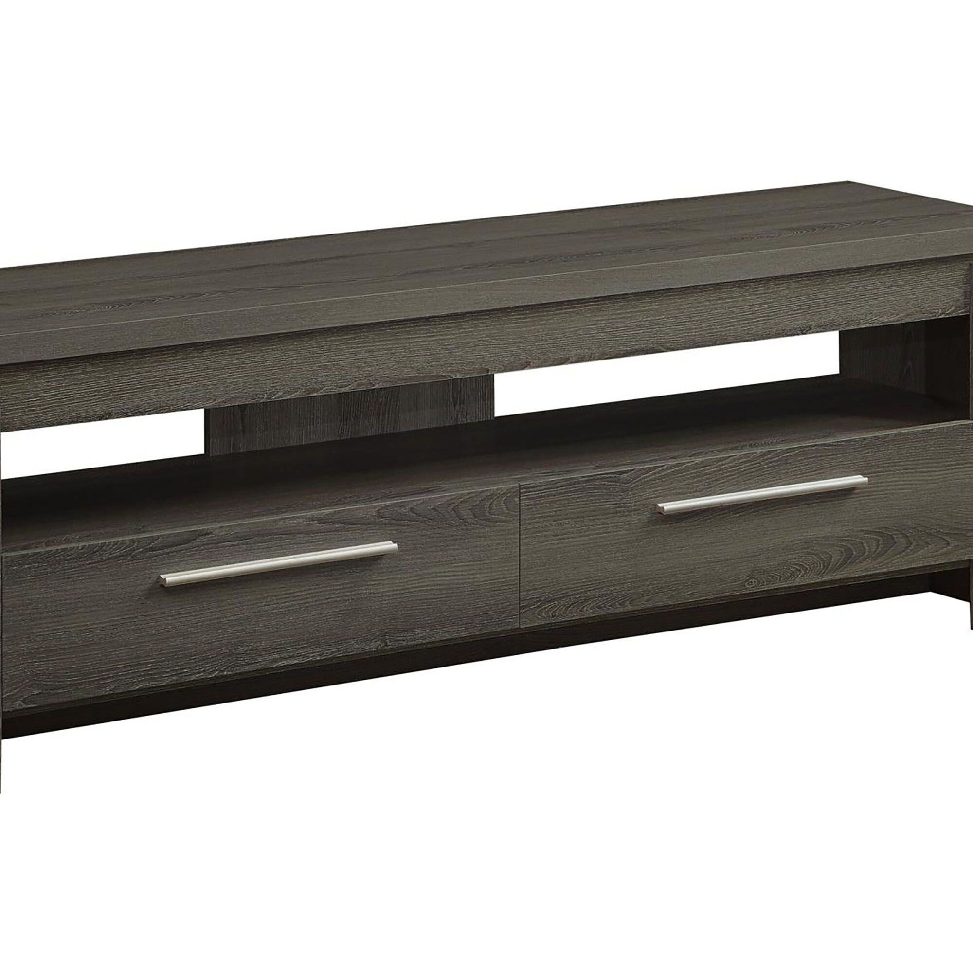 Weathered Grey 59-Inch 2-Drawer Tv Console