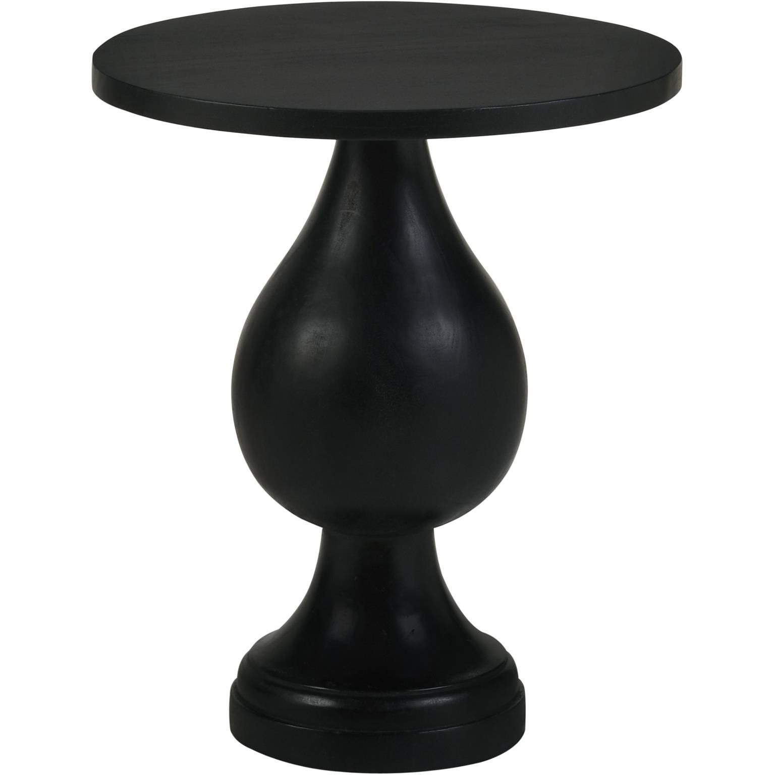 Black Stain Pedestal Accent Table