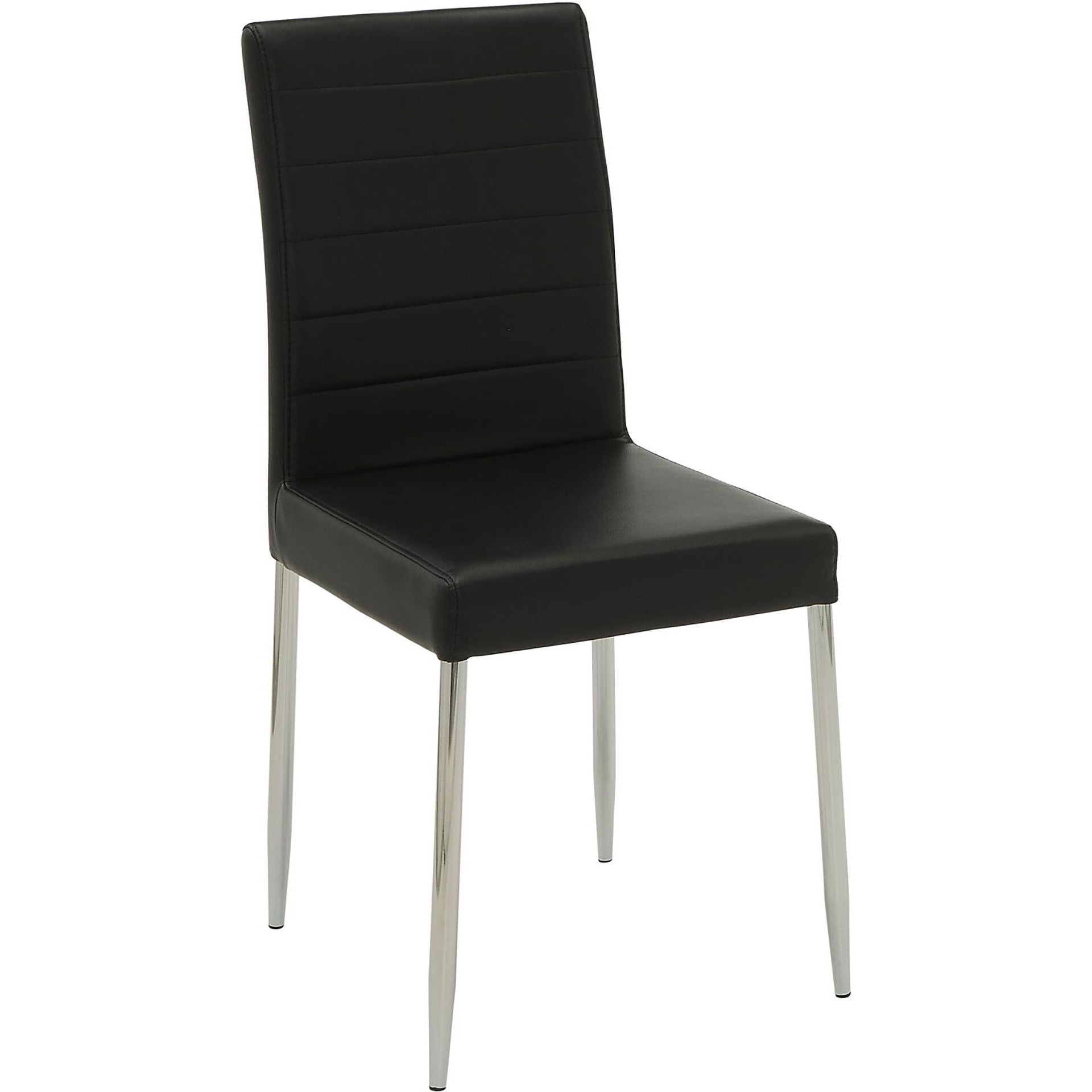 Black And Chrome Upholstered Dining Chairs (Set Of 4)