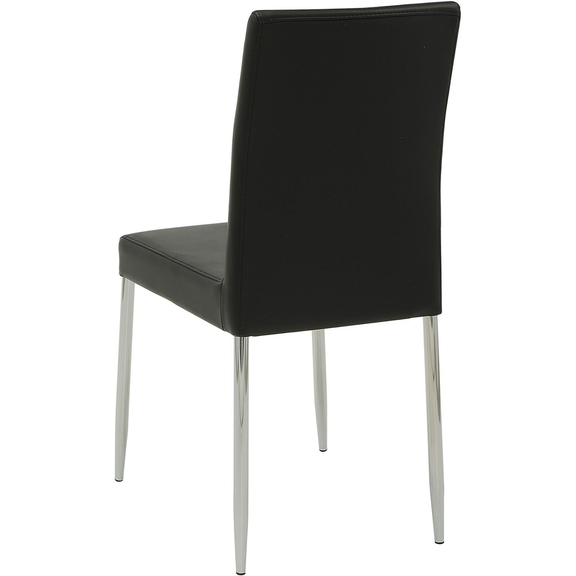 Black And Chrome Upholstered Dining Chairs (Set Of 4)