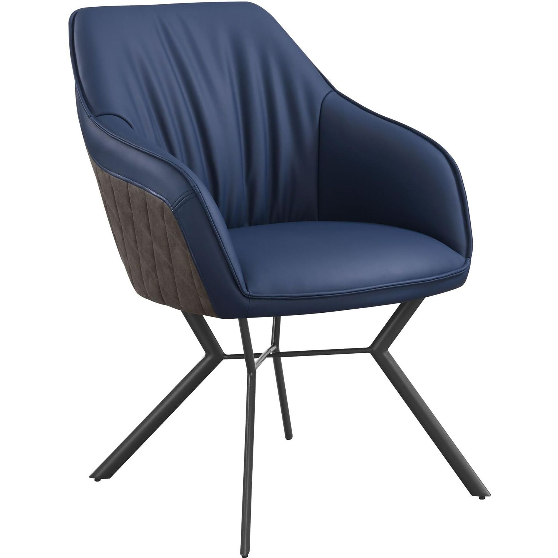 Blue And Gunmetal Upholstered Dining Chairs (Set Of 2)