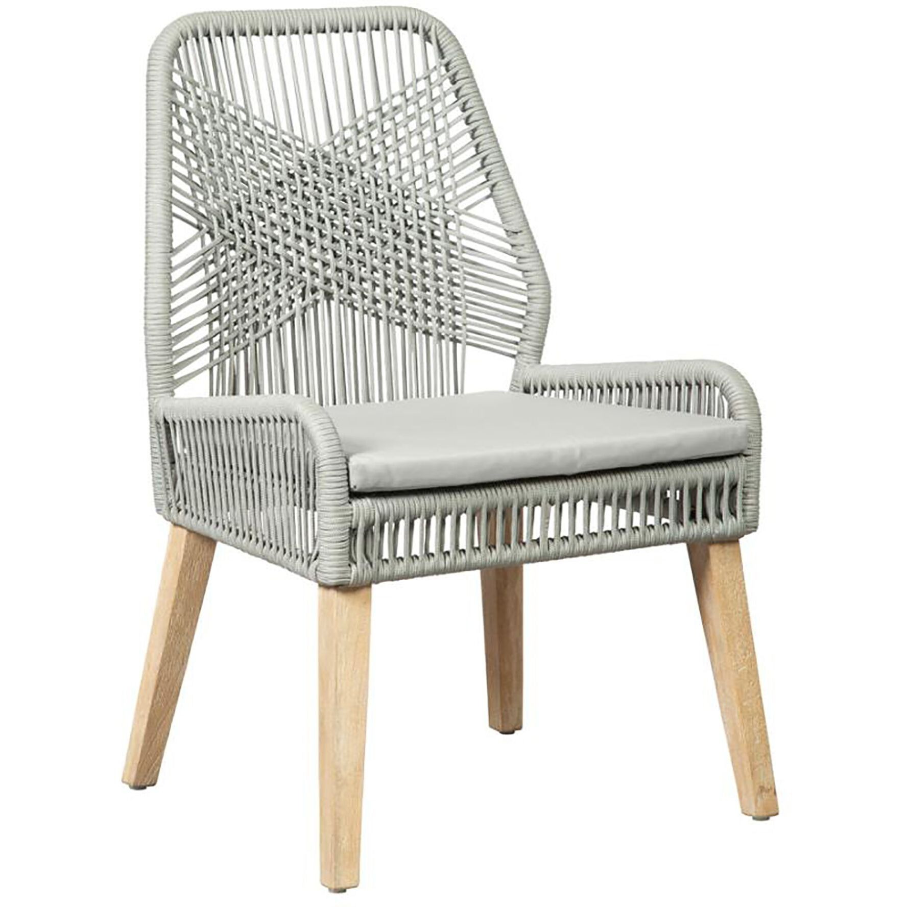 Grey And Weathered Wash Woven Back Side Chairs (Set Of 2)