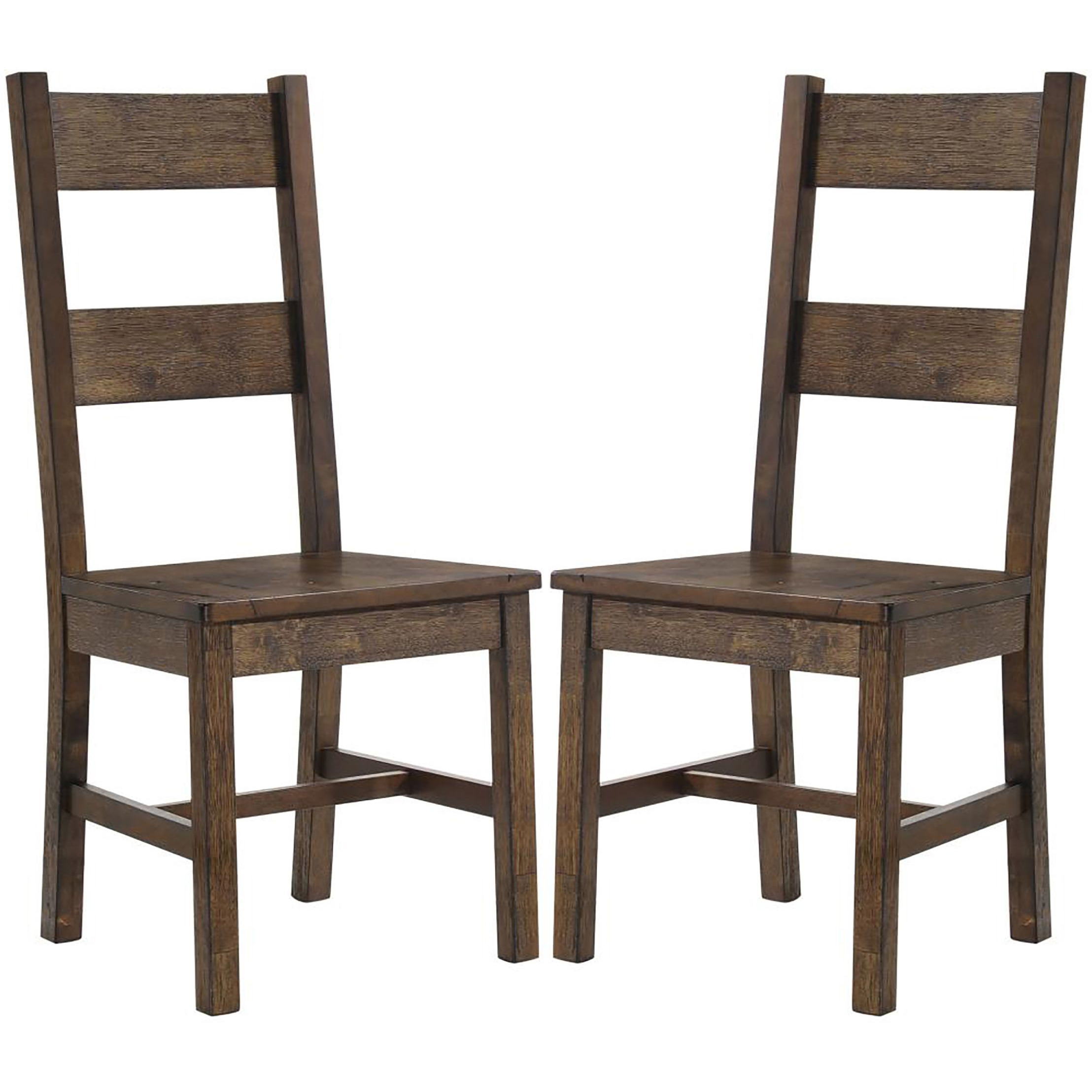 Rustic Golden Brown Ladder Back Dining Chairs (Set Of 2)