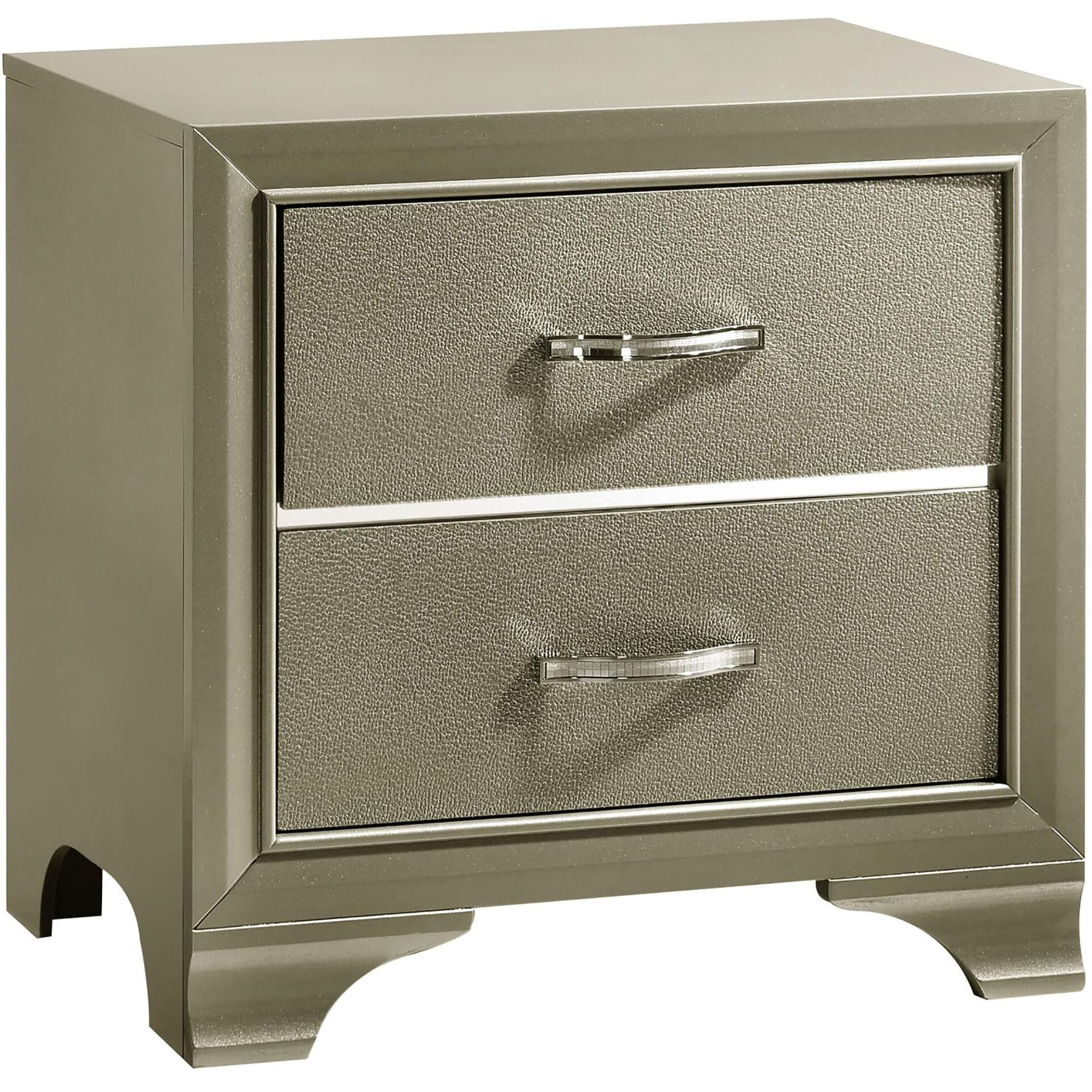 Champagne Nightstand With 2 Drawers