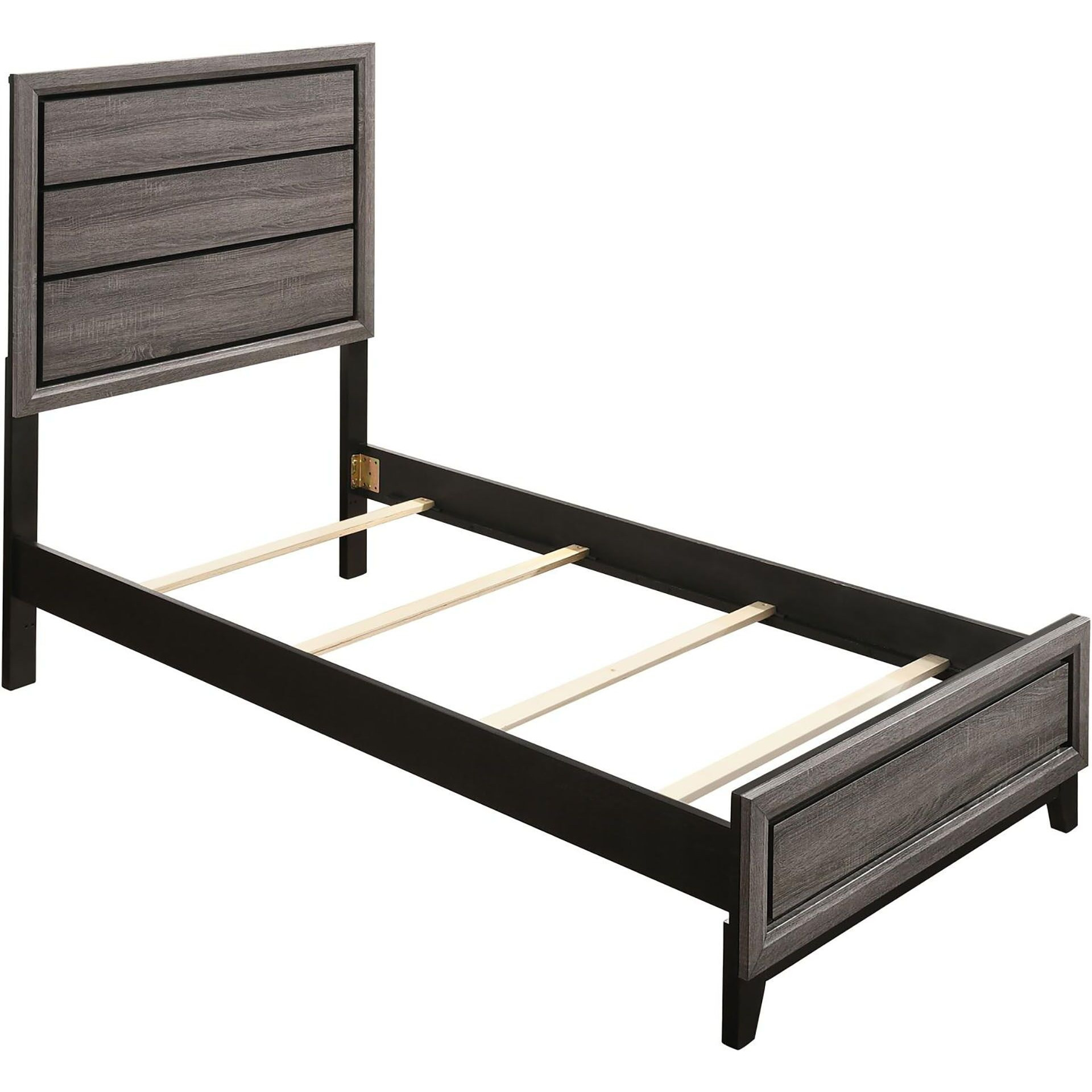 Grey Oak Twin Panel Bed