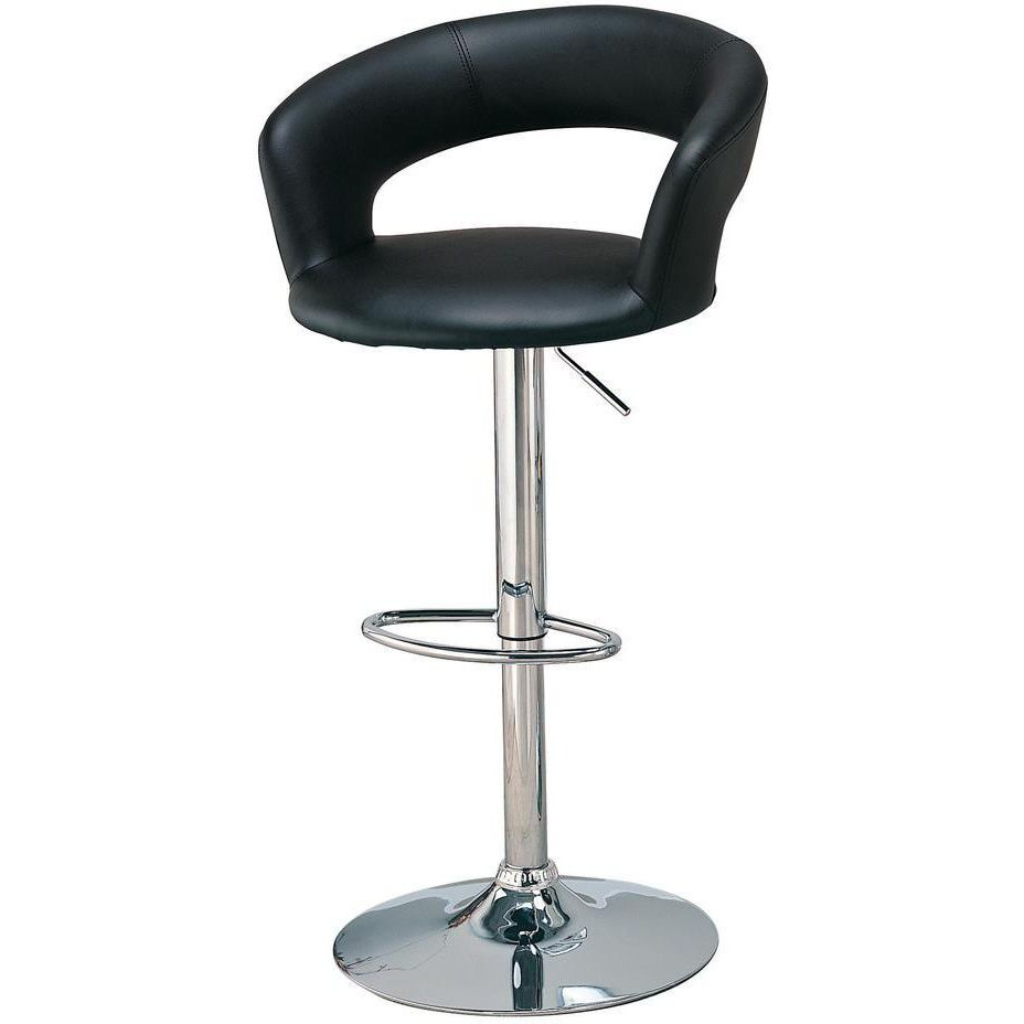 Black And Chrome Adjustable Bar Stool