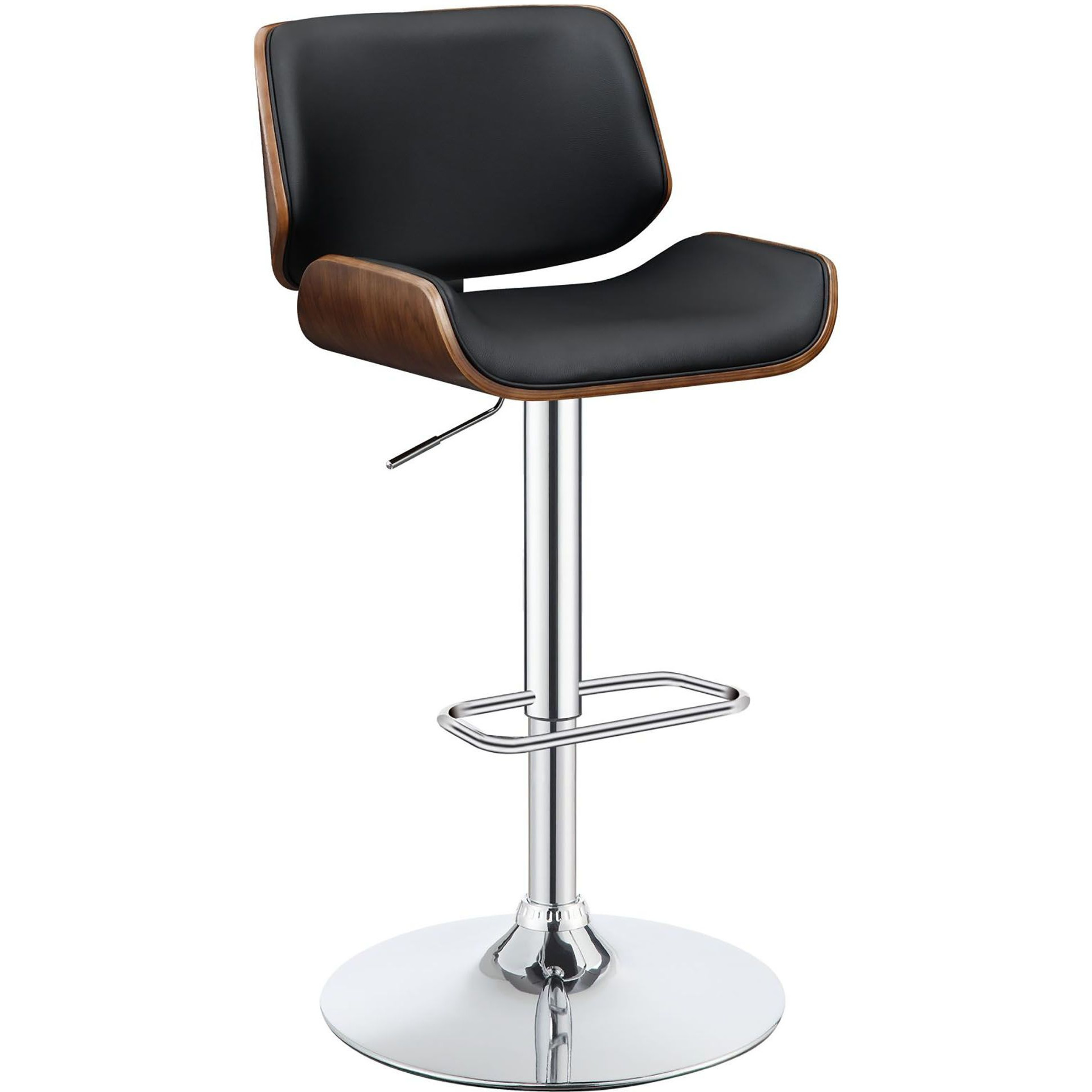 Black And Chrome Adjustable Bar Stool