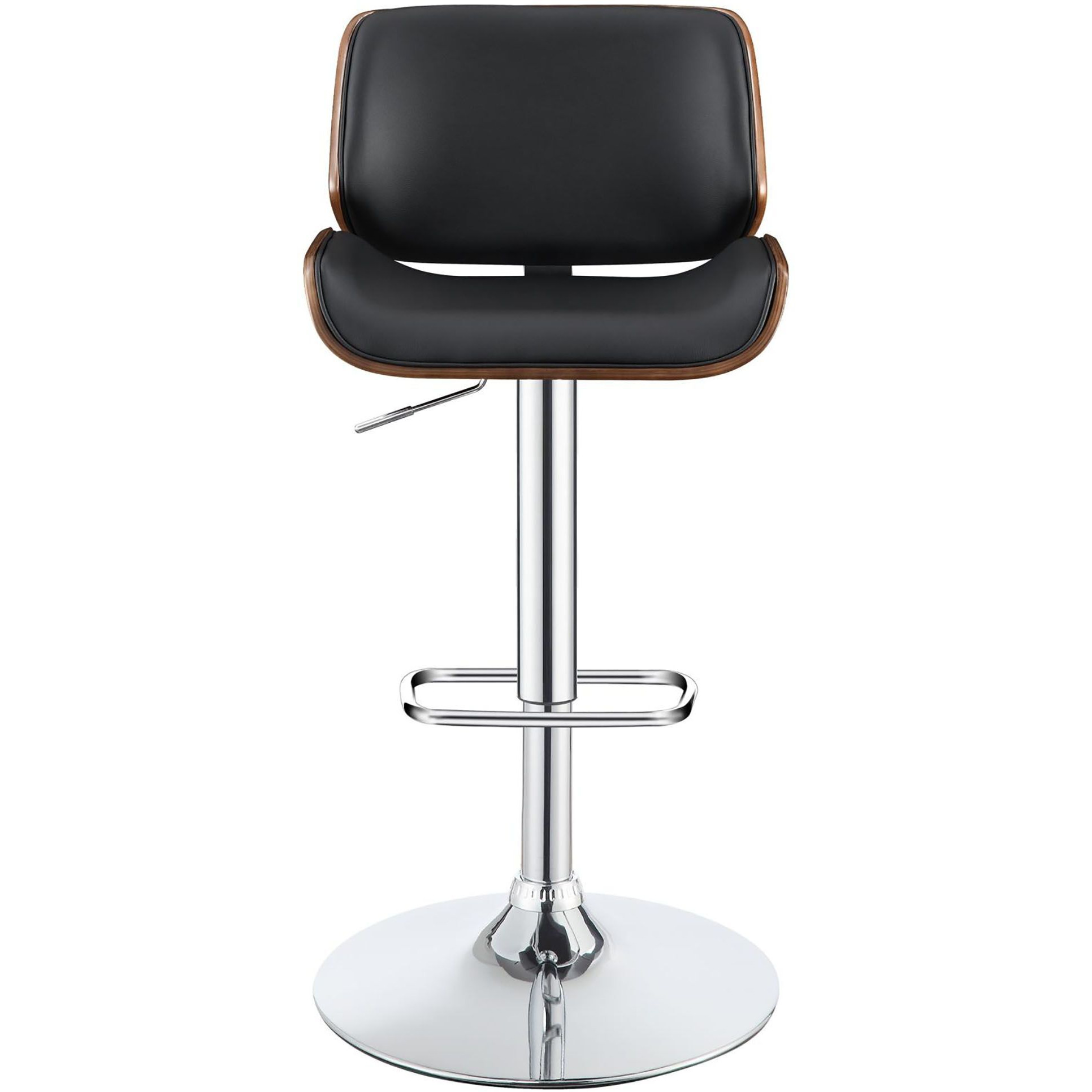 Black And Chrome Adjustable Bar Stool