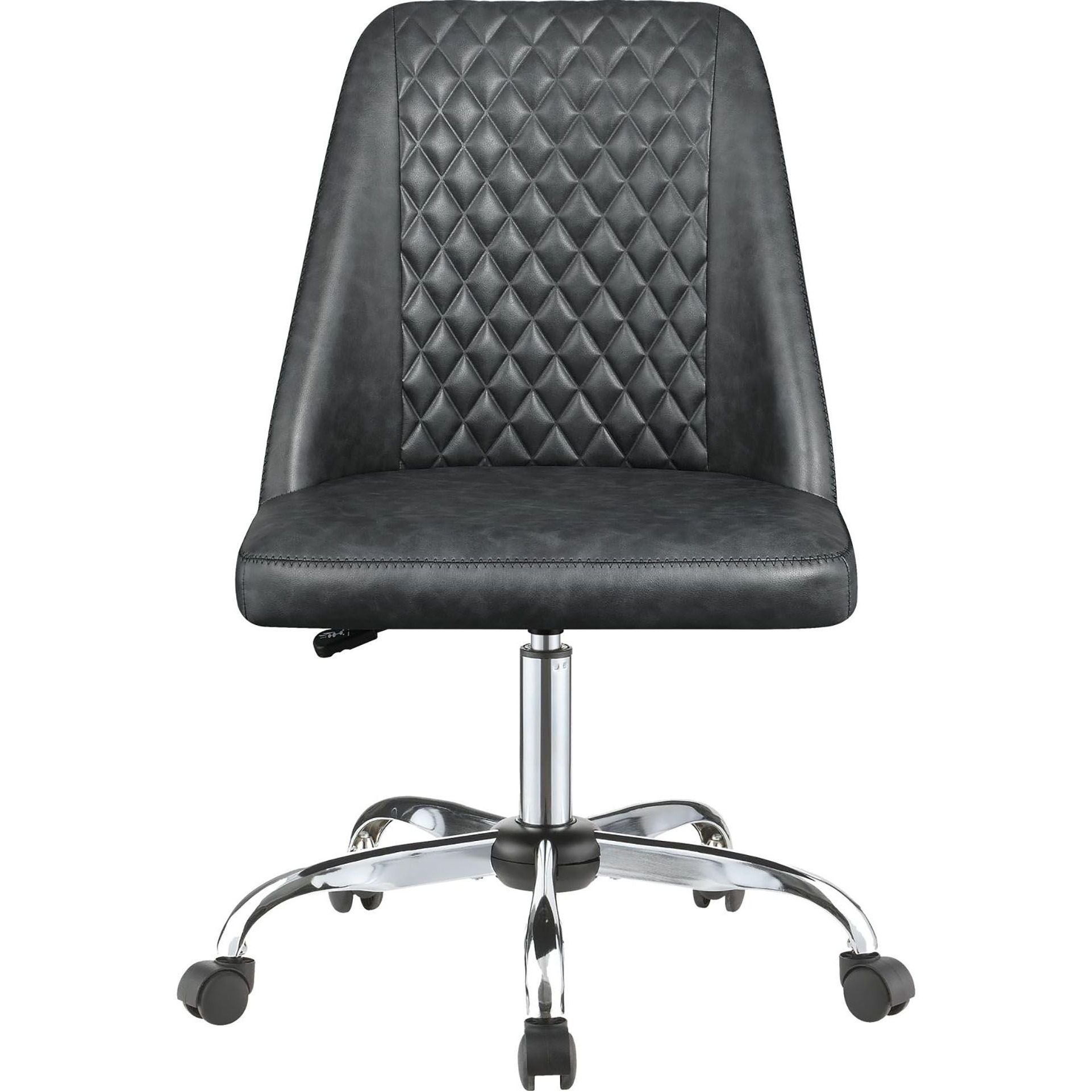 Grey And Chrome Adjustable Desk Chair