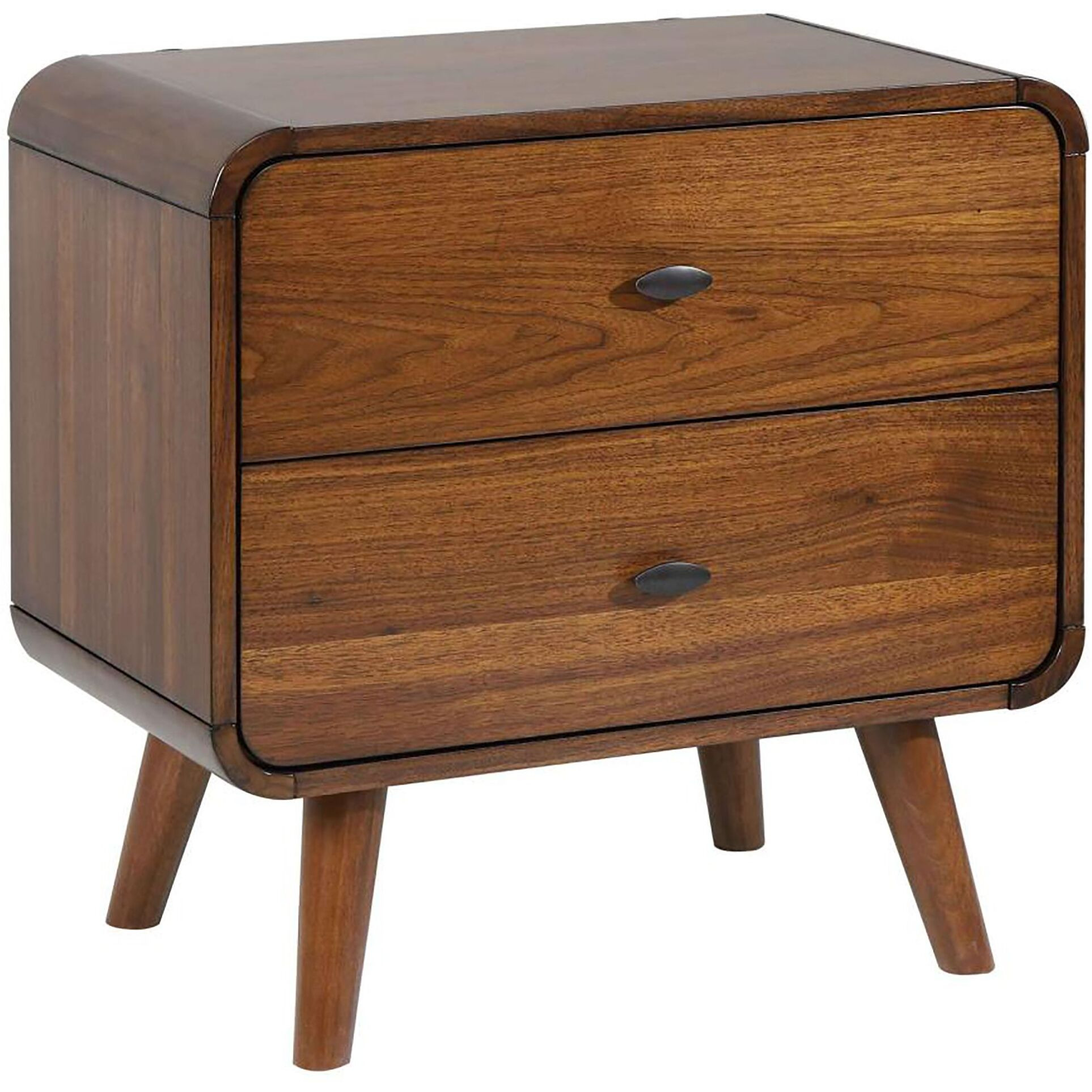 Dark Walnut 2-Drawer Nightstand