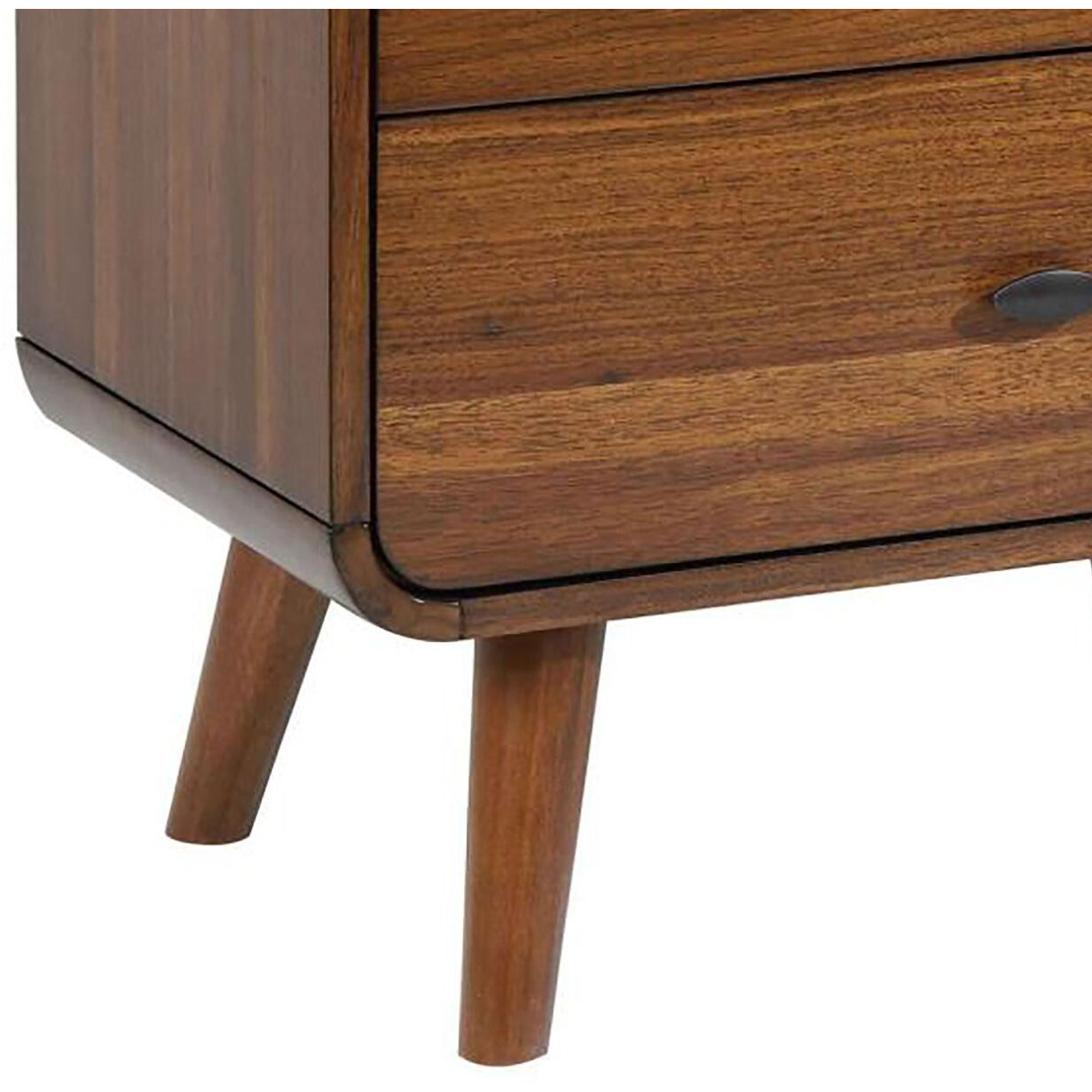 Dark Walnut 2-Drawer Nightstand