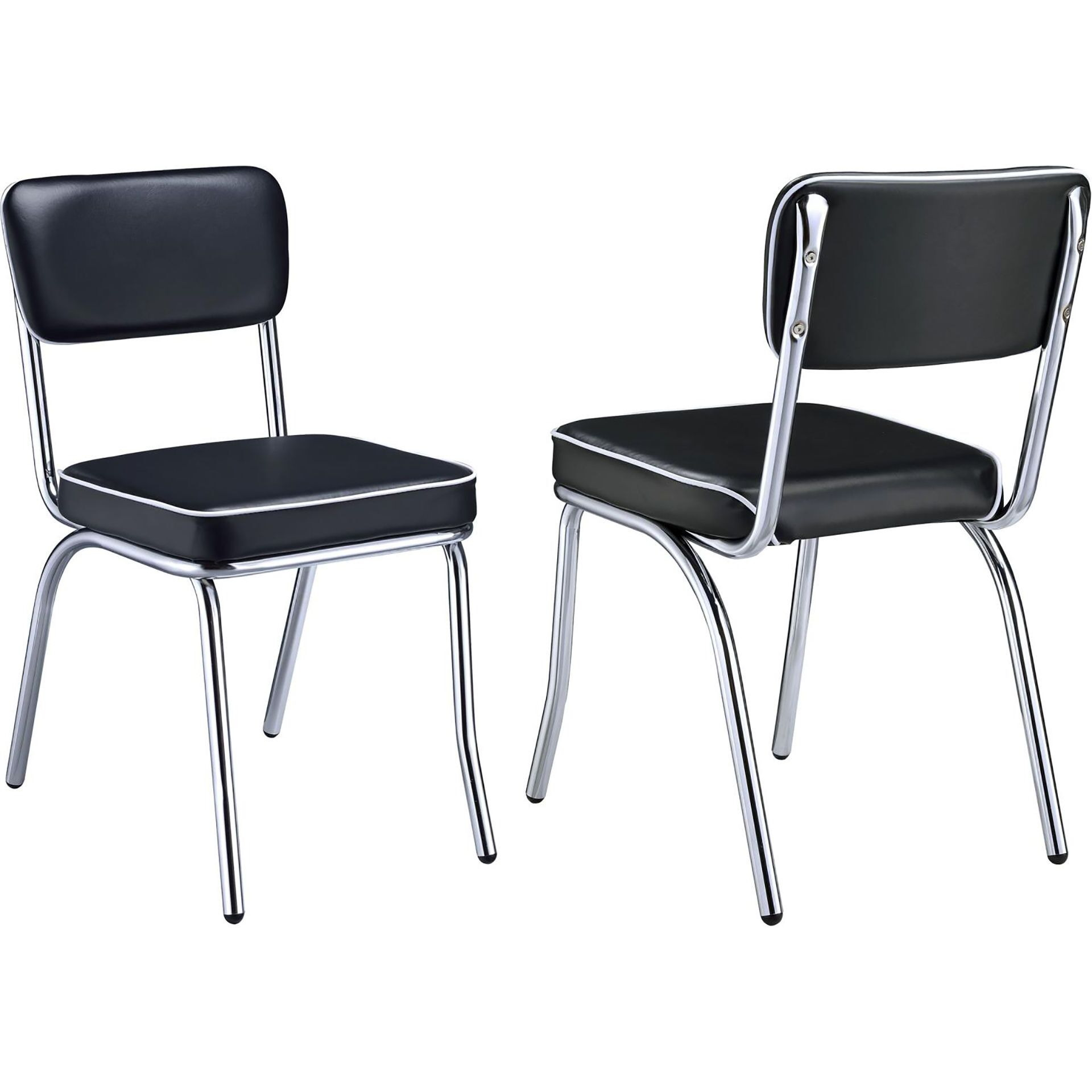 Black And Chrome Upholstered Side Chairs (Set Of 2)