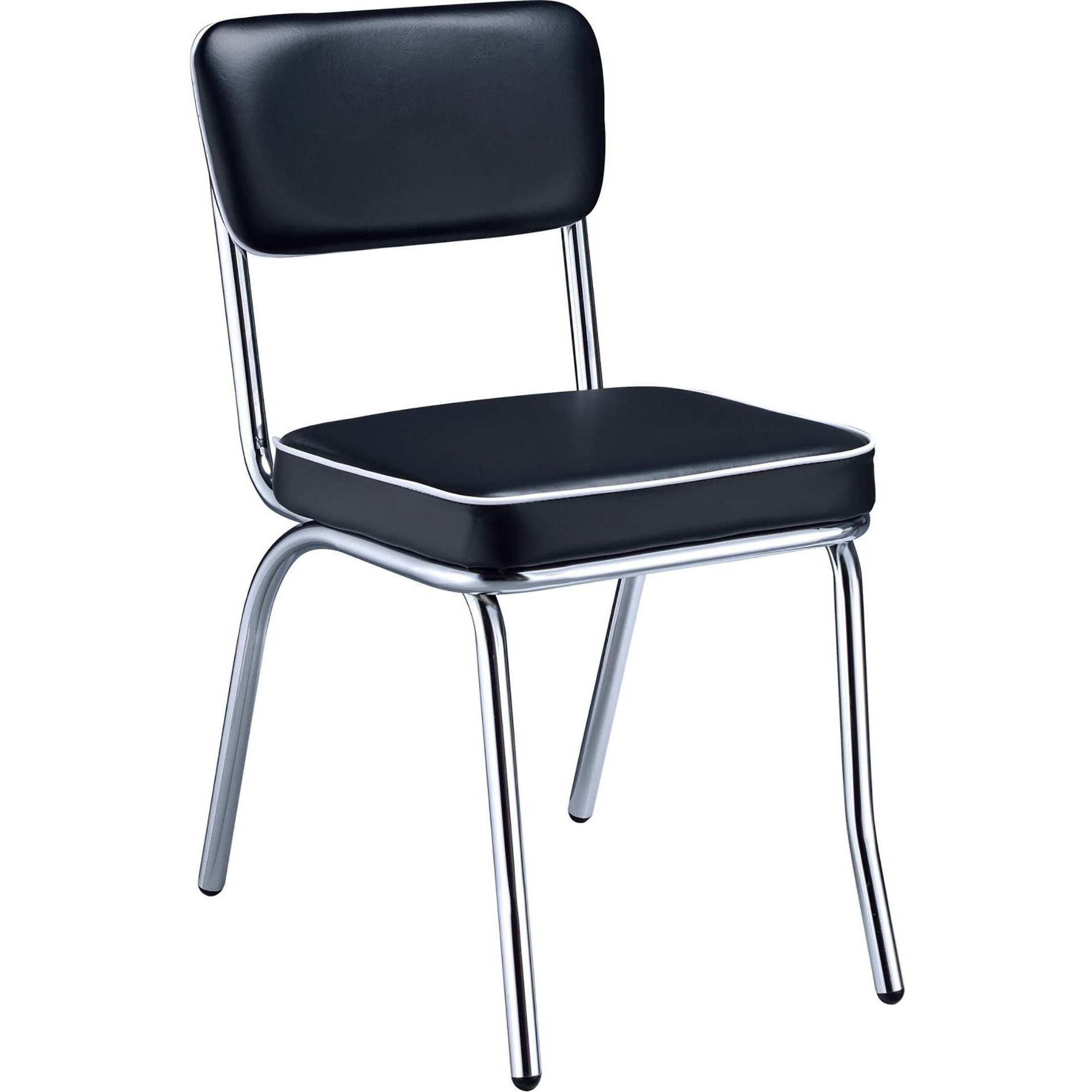 Black And Chrome Upholstered Side Chairs (Set Of 2)