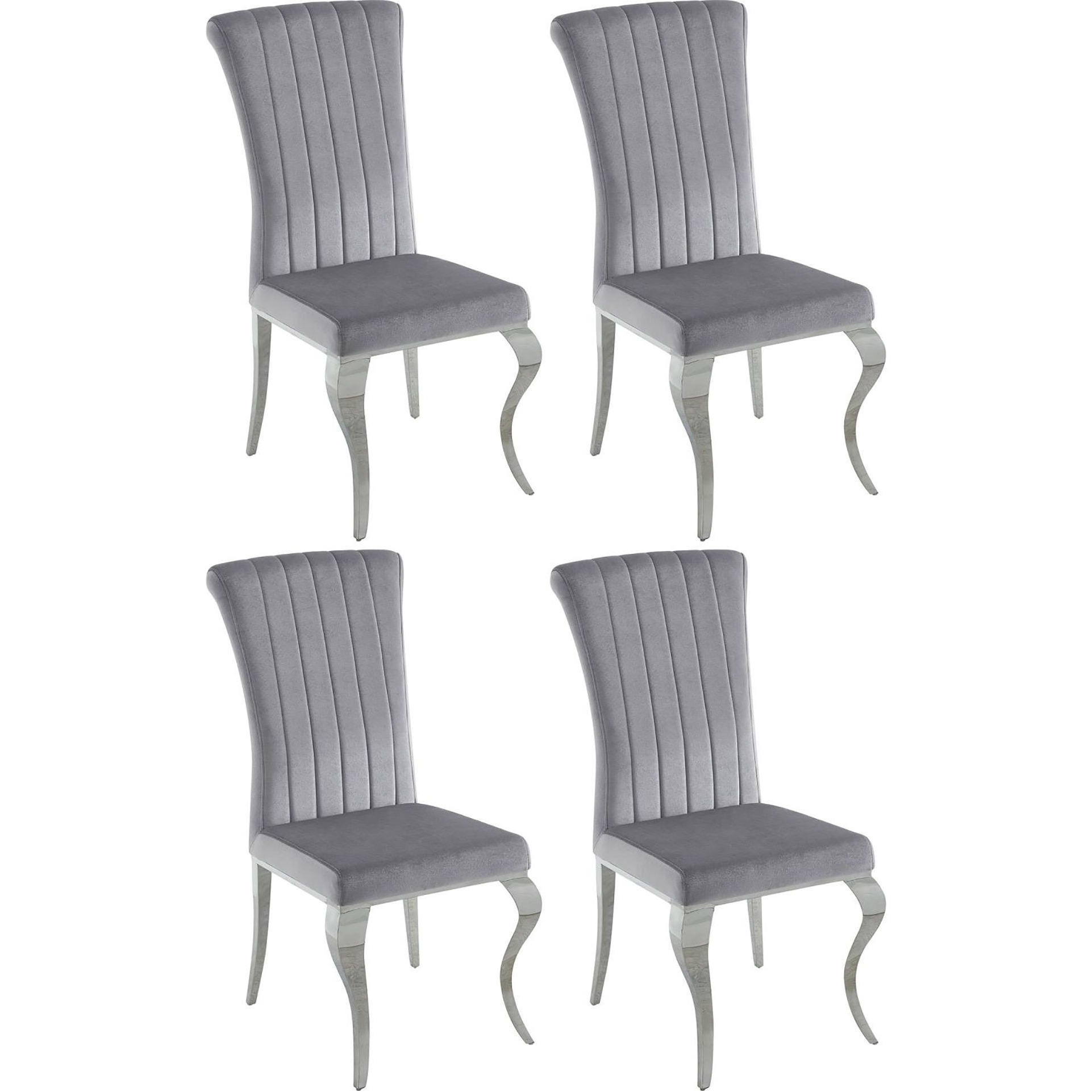 Grey Upholstered Side Chairs (Set Of 4)