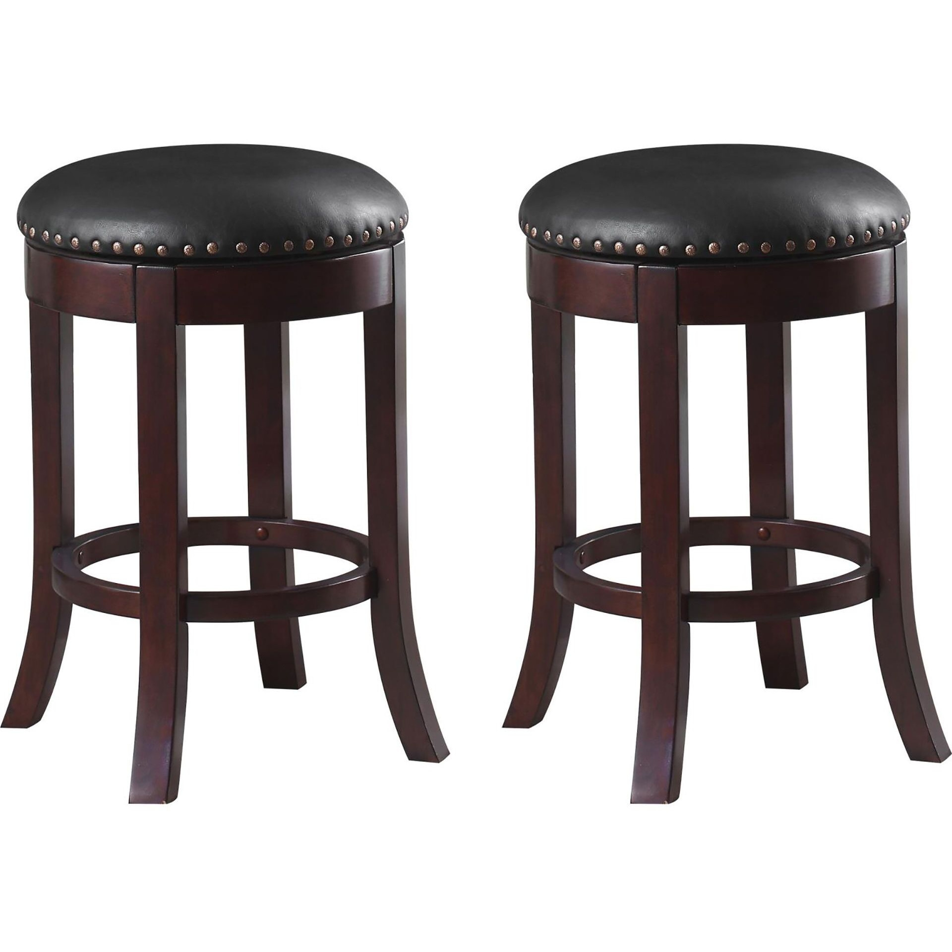 Dark Brown And Medium Brown Swivel Counter Height Stools (Set Of 2)